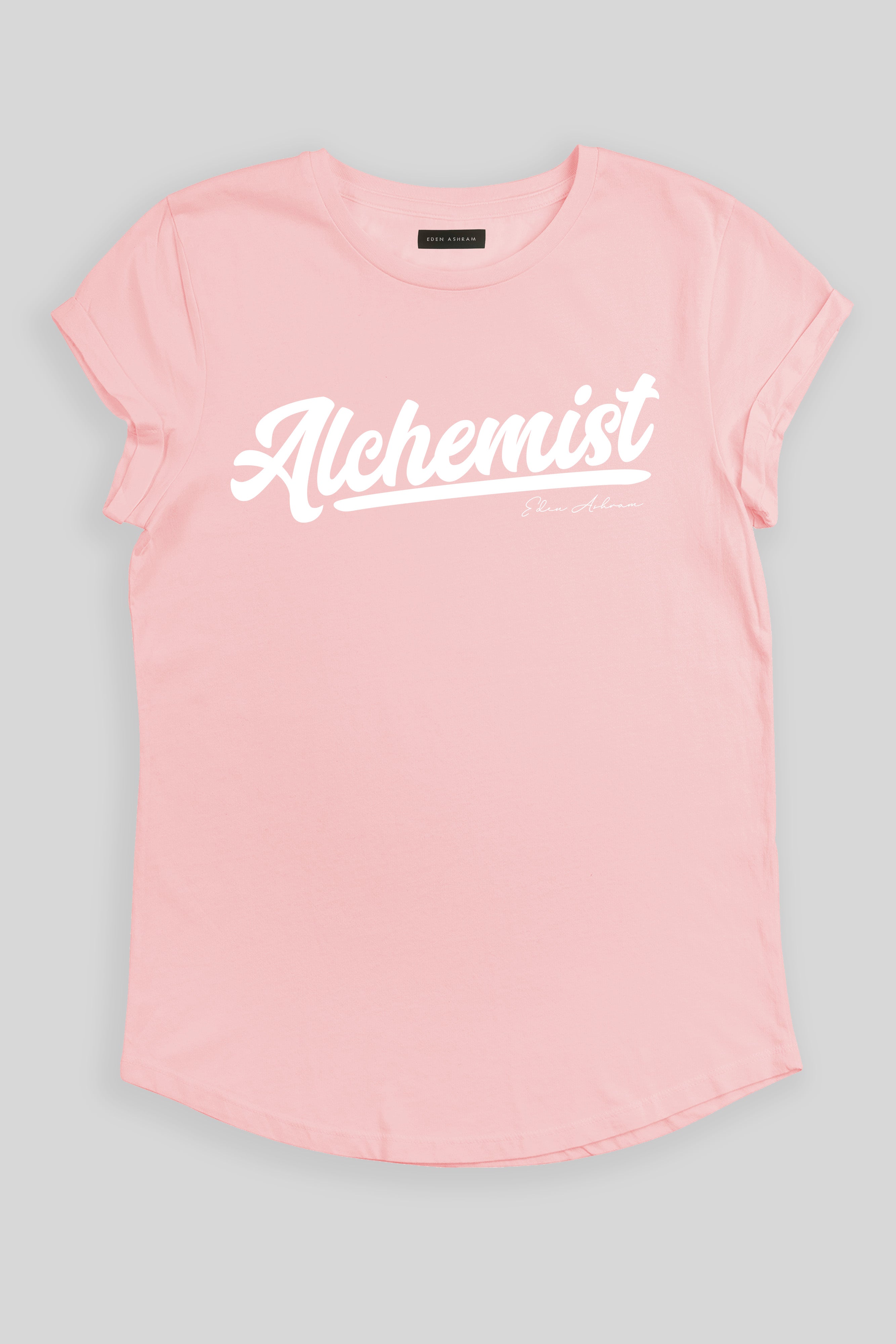 Eden Ashram Alchemist Premium Rolled Sleeve T-Shirt Stonewash Pink