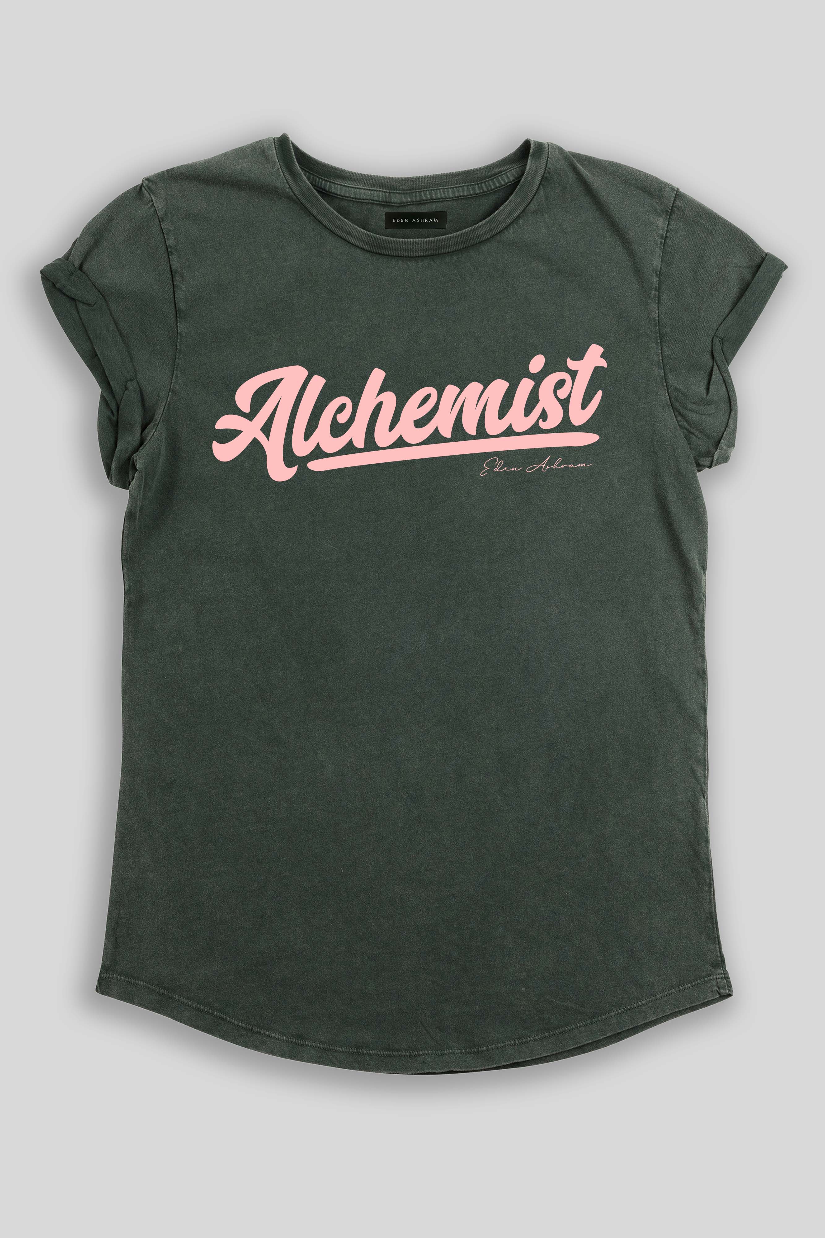 Eden Ashram Alchemist Premium Rolled Sleeve T-Shirt Stonewash Green