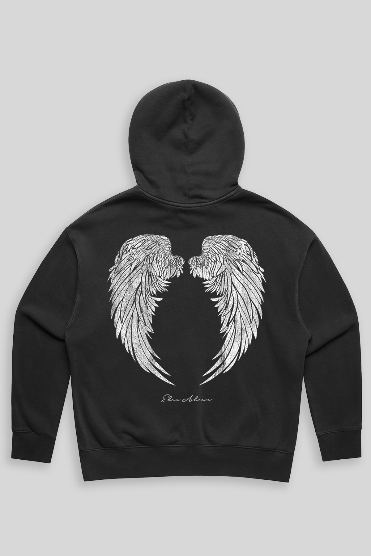 Eden Ashram Angel Wings Premium Faded Hood Faded Black