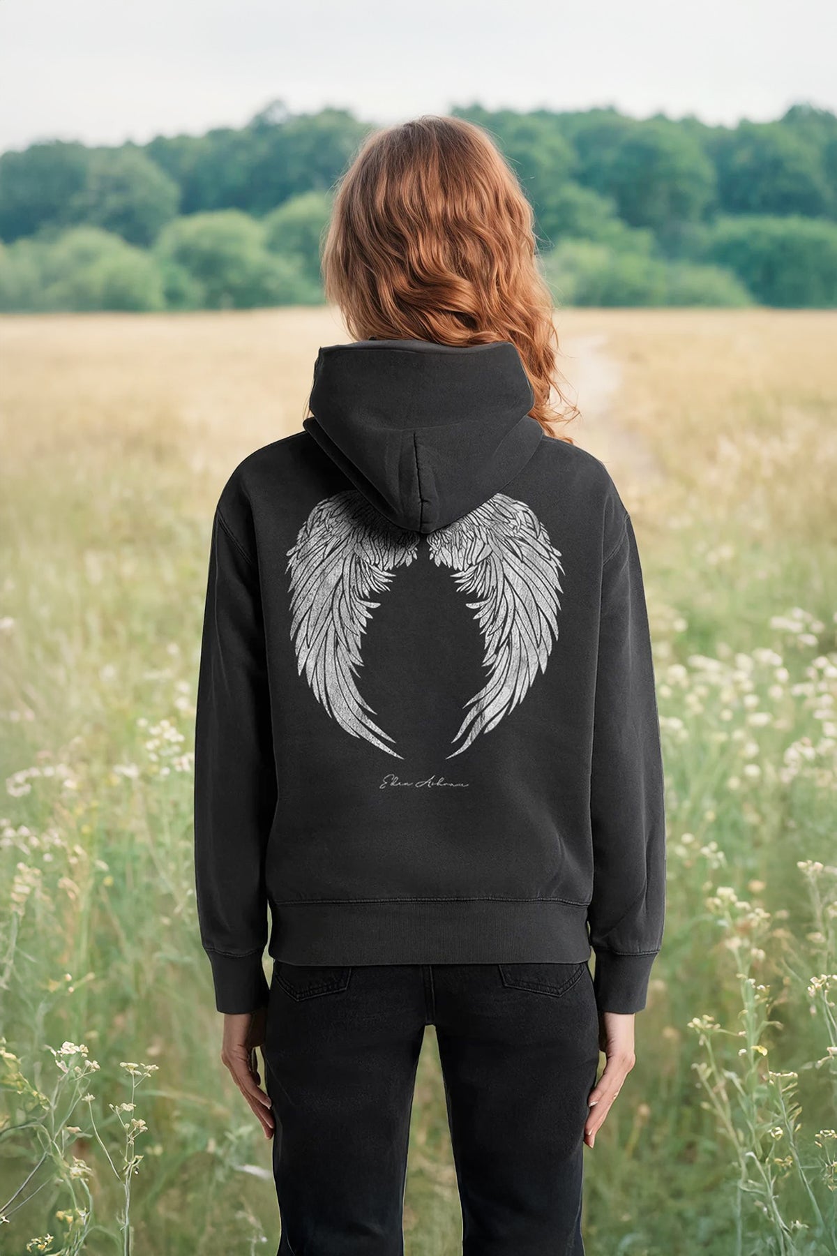 Eden Ashram Angel Wings Premium Faded Hood