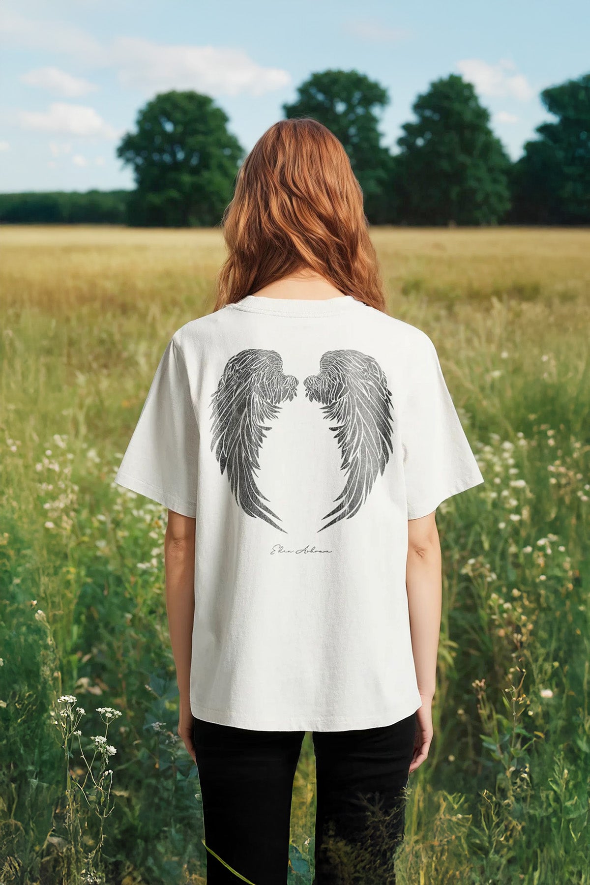 Eden Ashram Angel Wings Faded Rocker T-Shirt