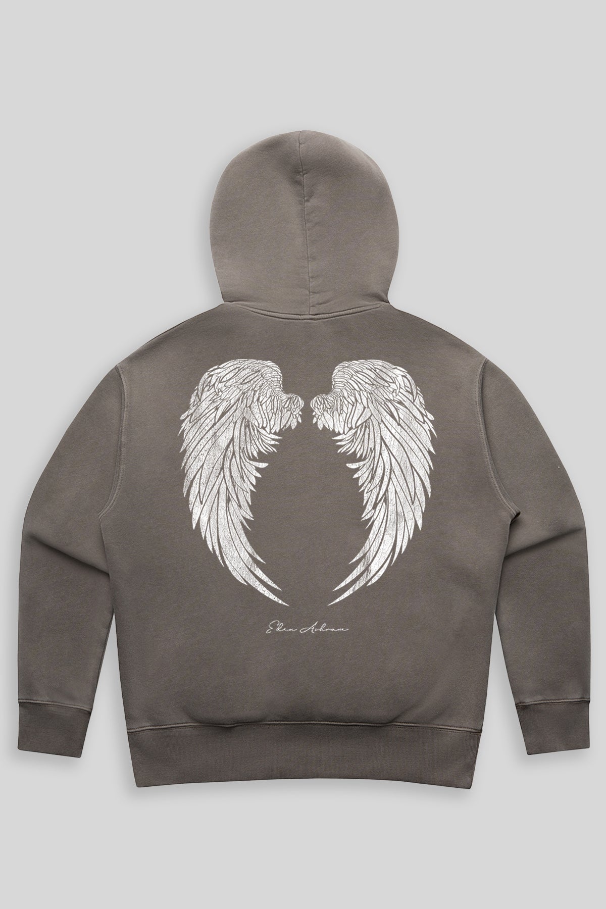 Eden Ashram Angel Wings Premium Faded Hood Faded Grey