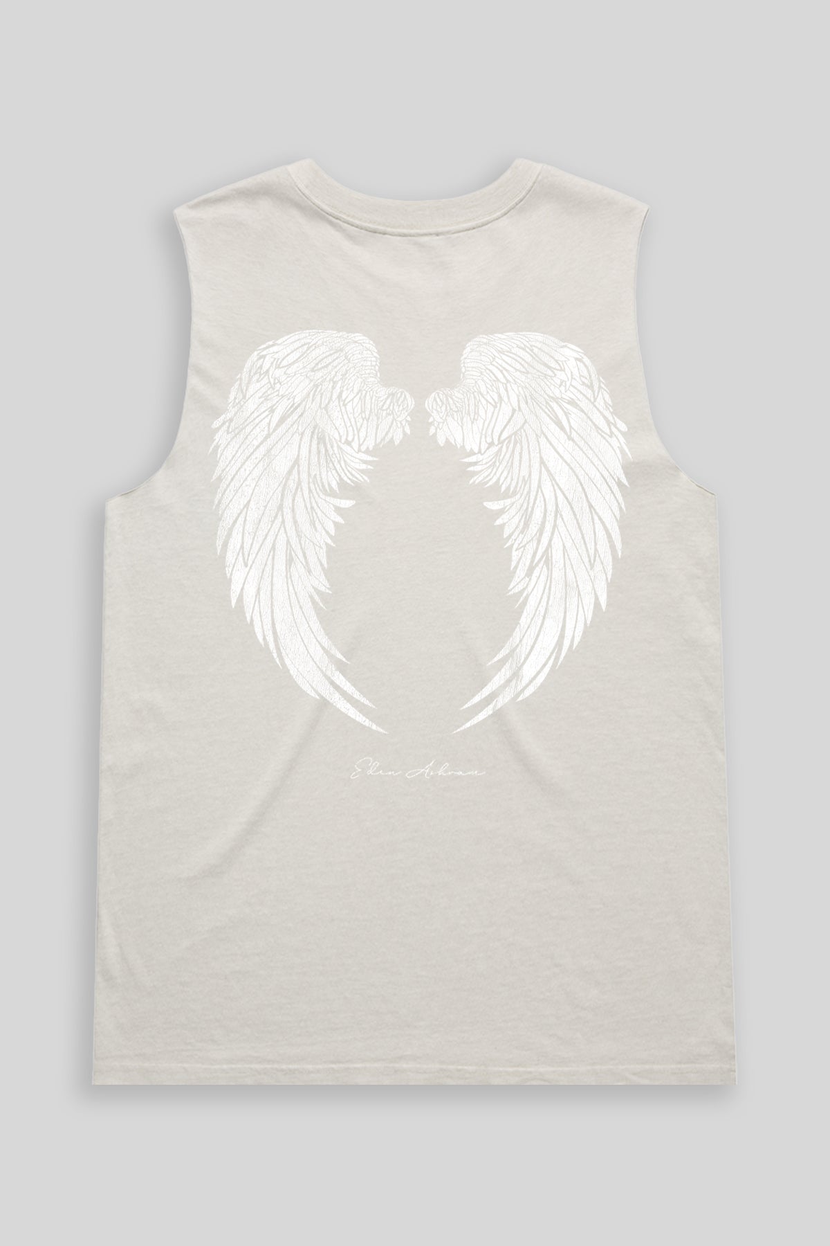 Eden Ashram Angel Wings Faded Rocker Tank Faded Bone