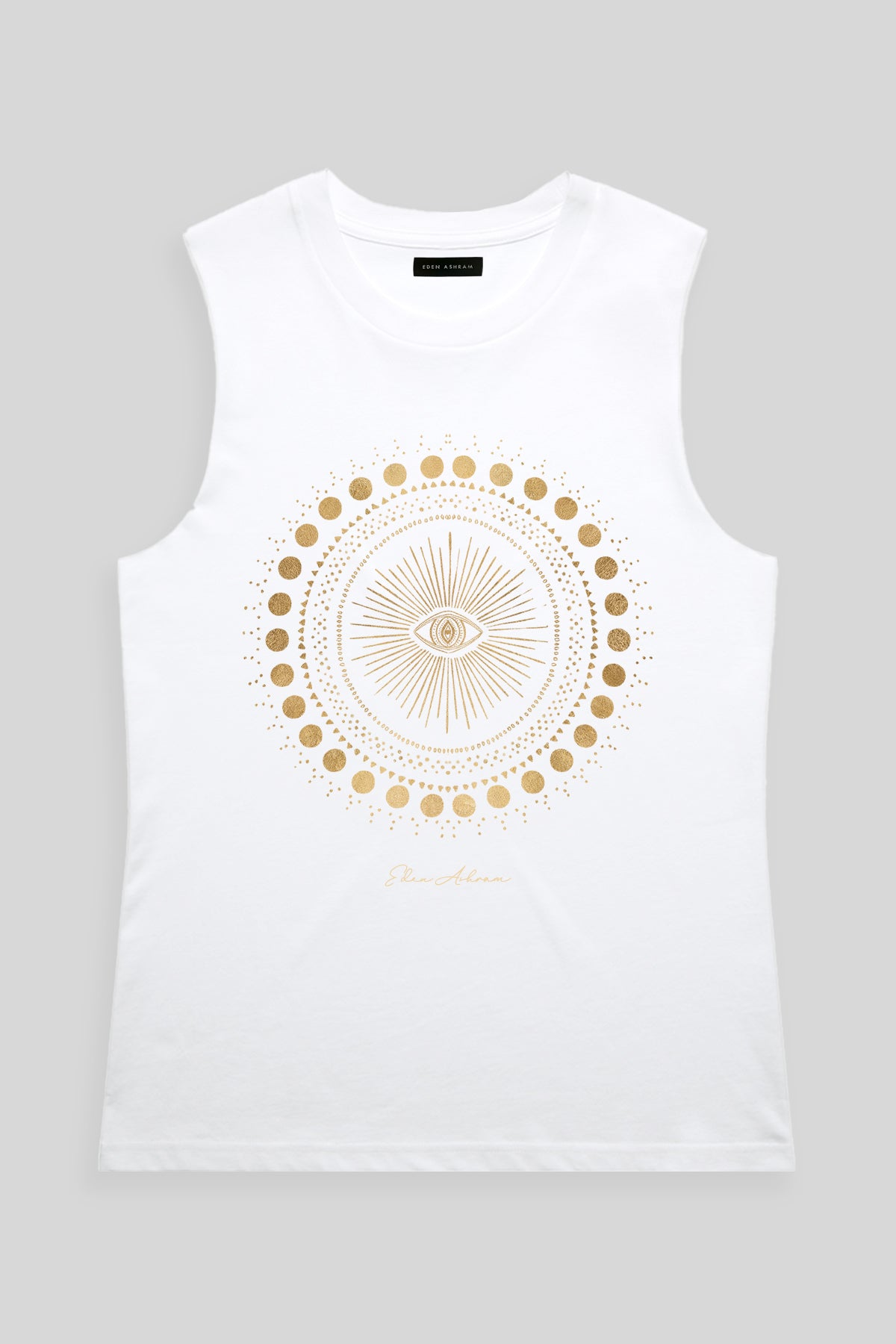 Eden Ashram Cosmic Eye Mandala Camden Tank White