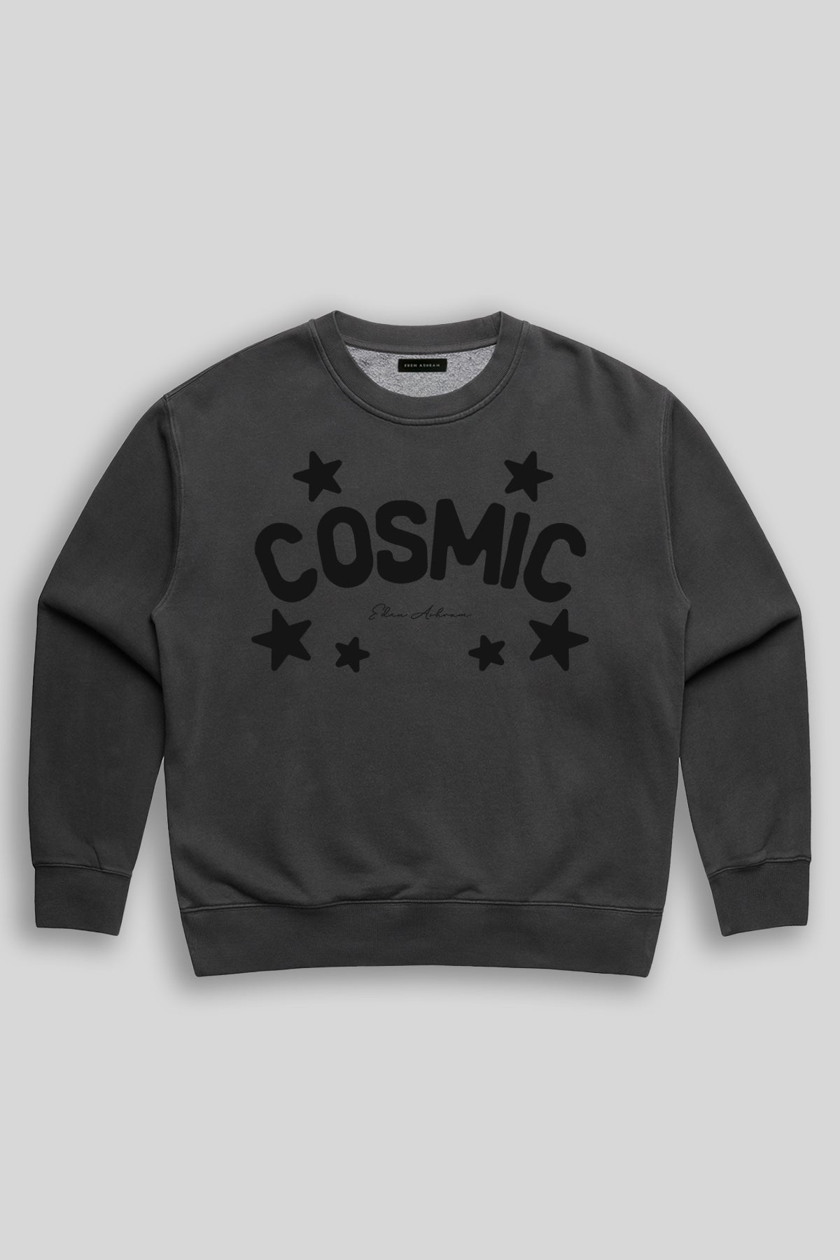 Eden Ashram Cosmic Premium Faded Sweatshirt Faded Black