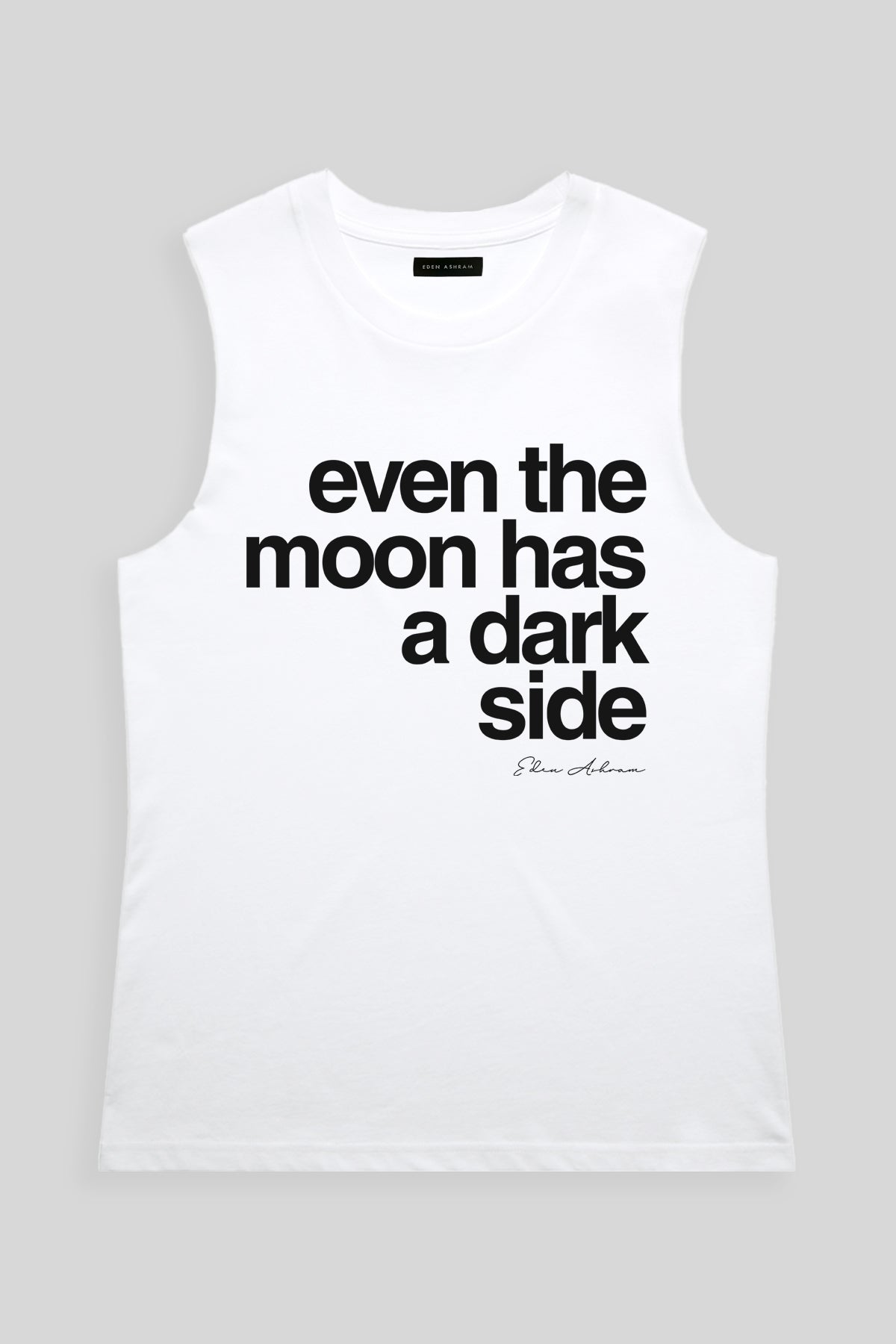 Eden Ashram Even The Moon Has A Dark Side Camden Tank White