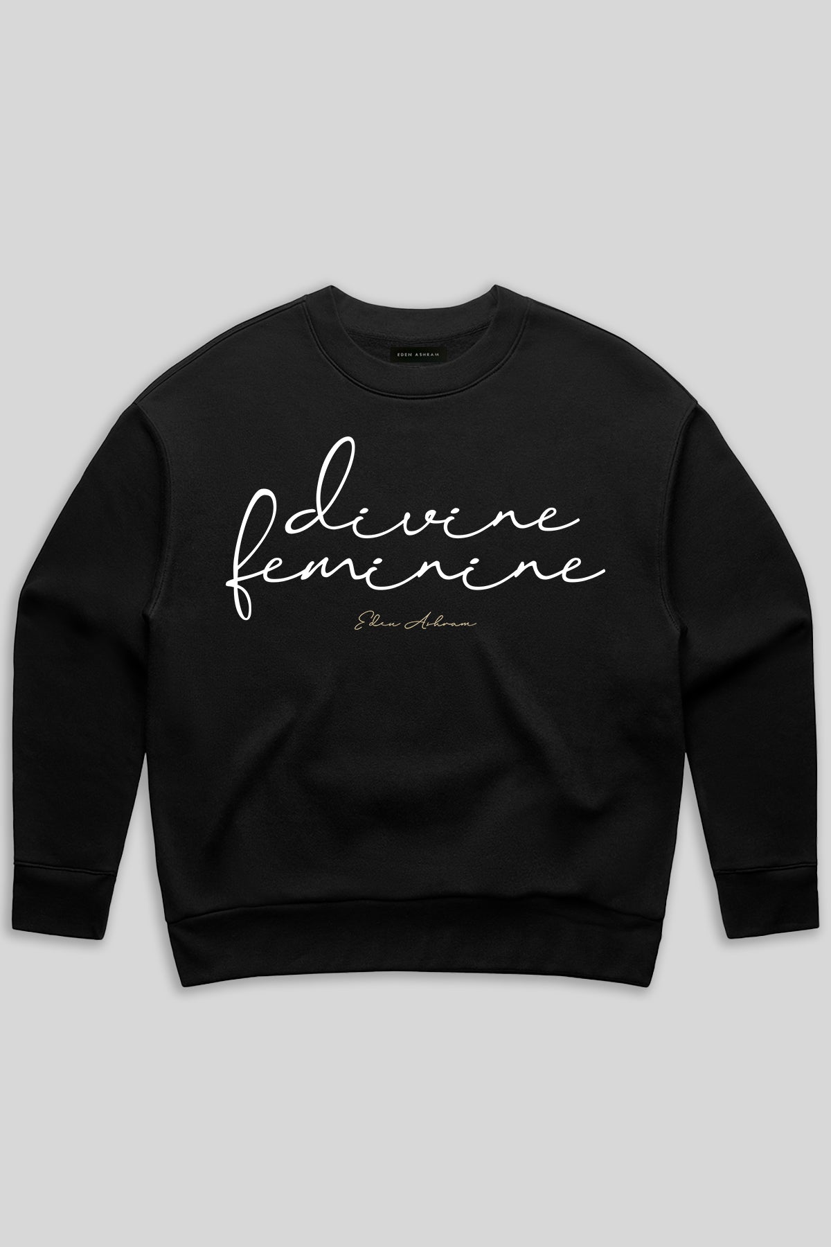 Eden Ashram Divine Feminine Premium Relax Crew Black