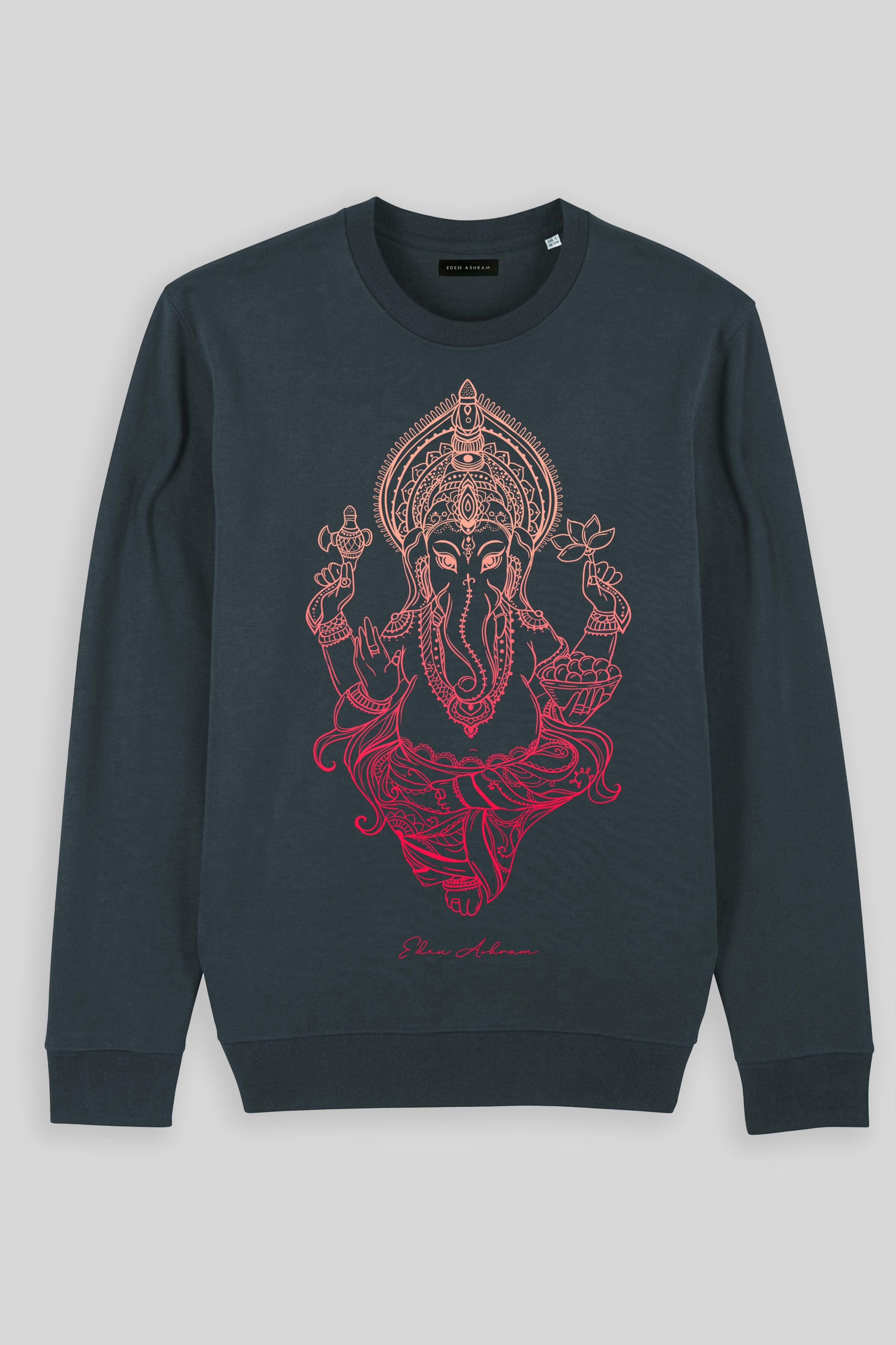 Eden Ashram Ganesha Iconic Sweatshirt India Ink Grey