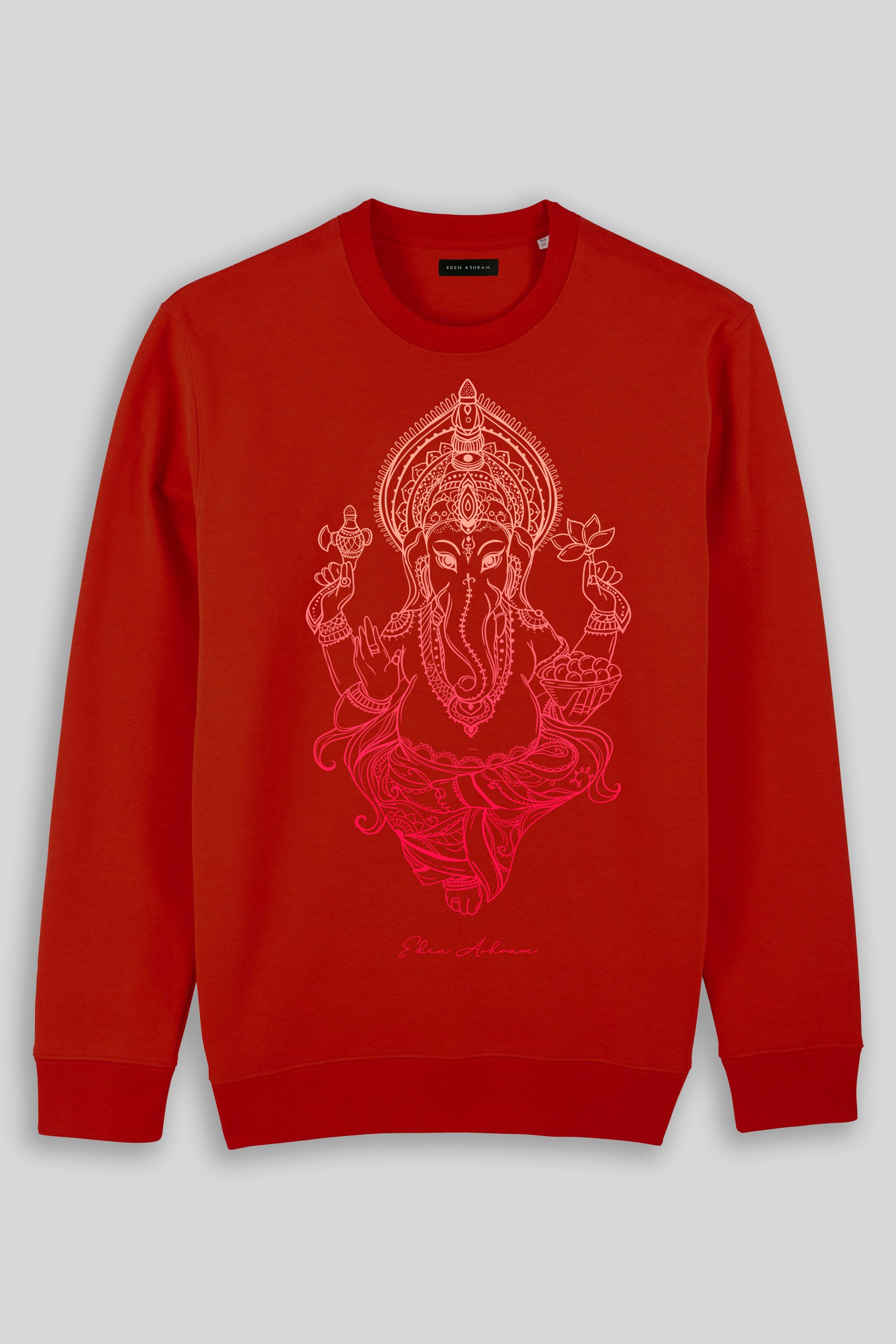 Eden Ashram Ganesha Iconic Sweatshirt Red