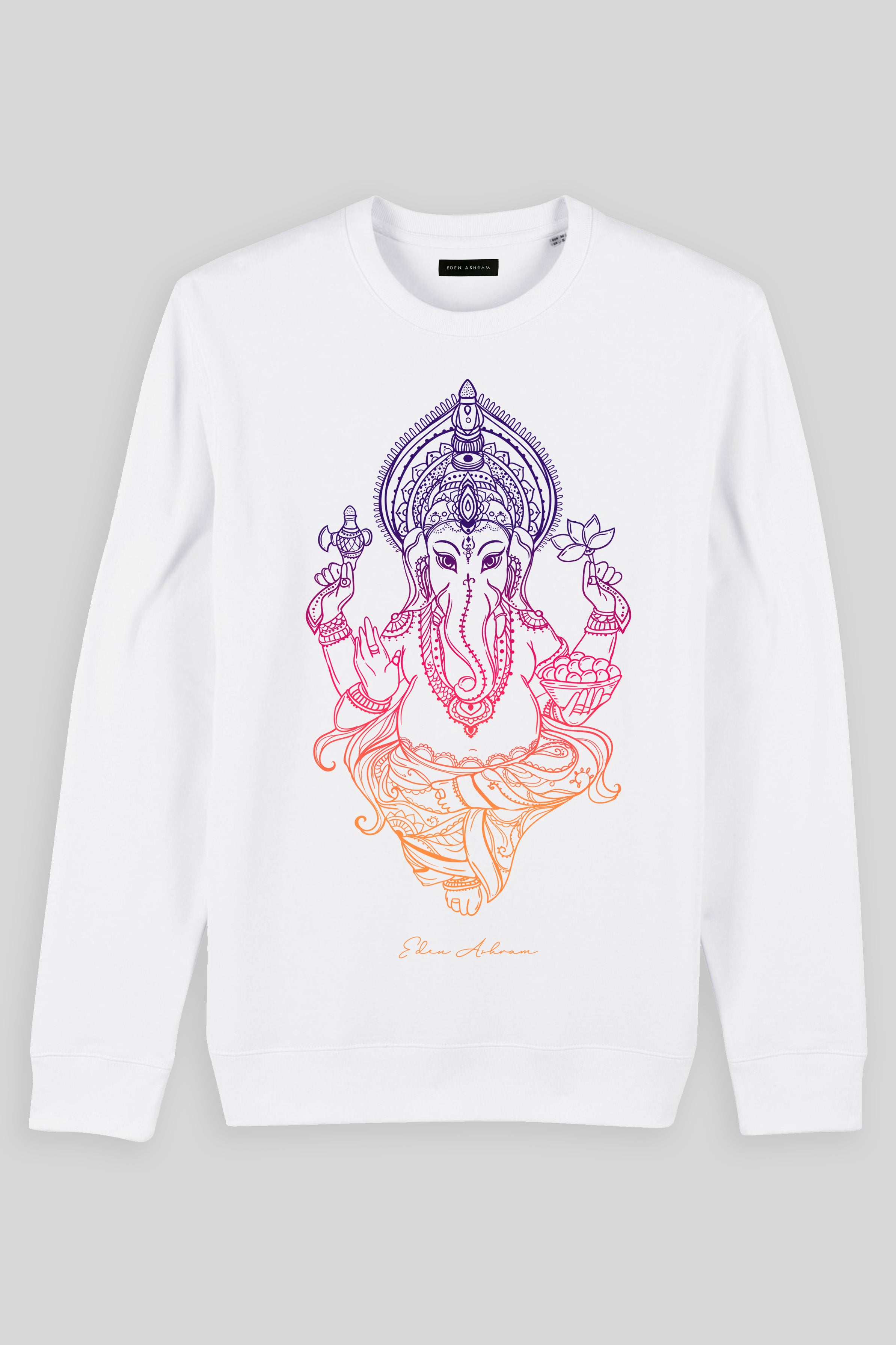 Eden Ashram Ganesha Iconic Sweatshirt White