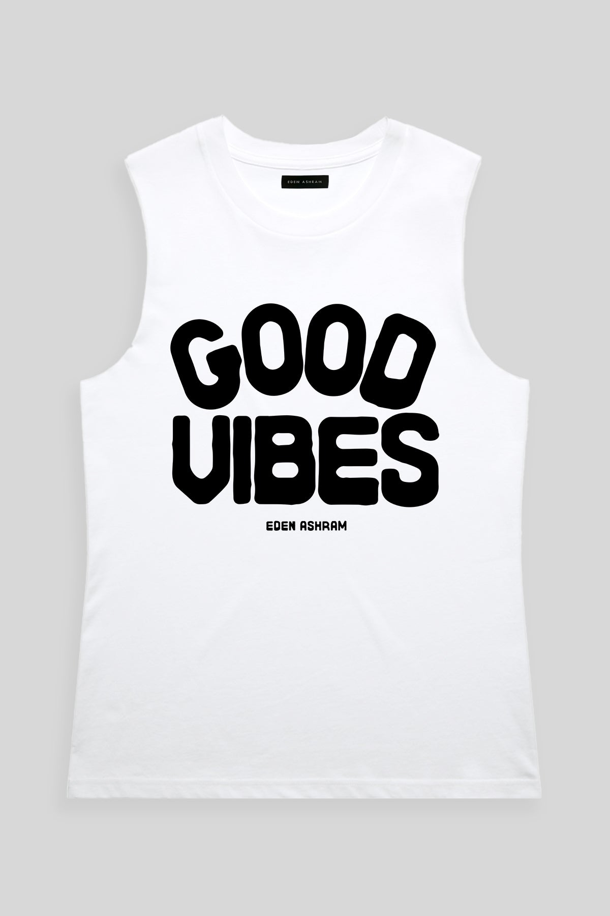 Eden Ashram Good Vibes 2.0 Camden Tank White