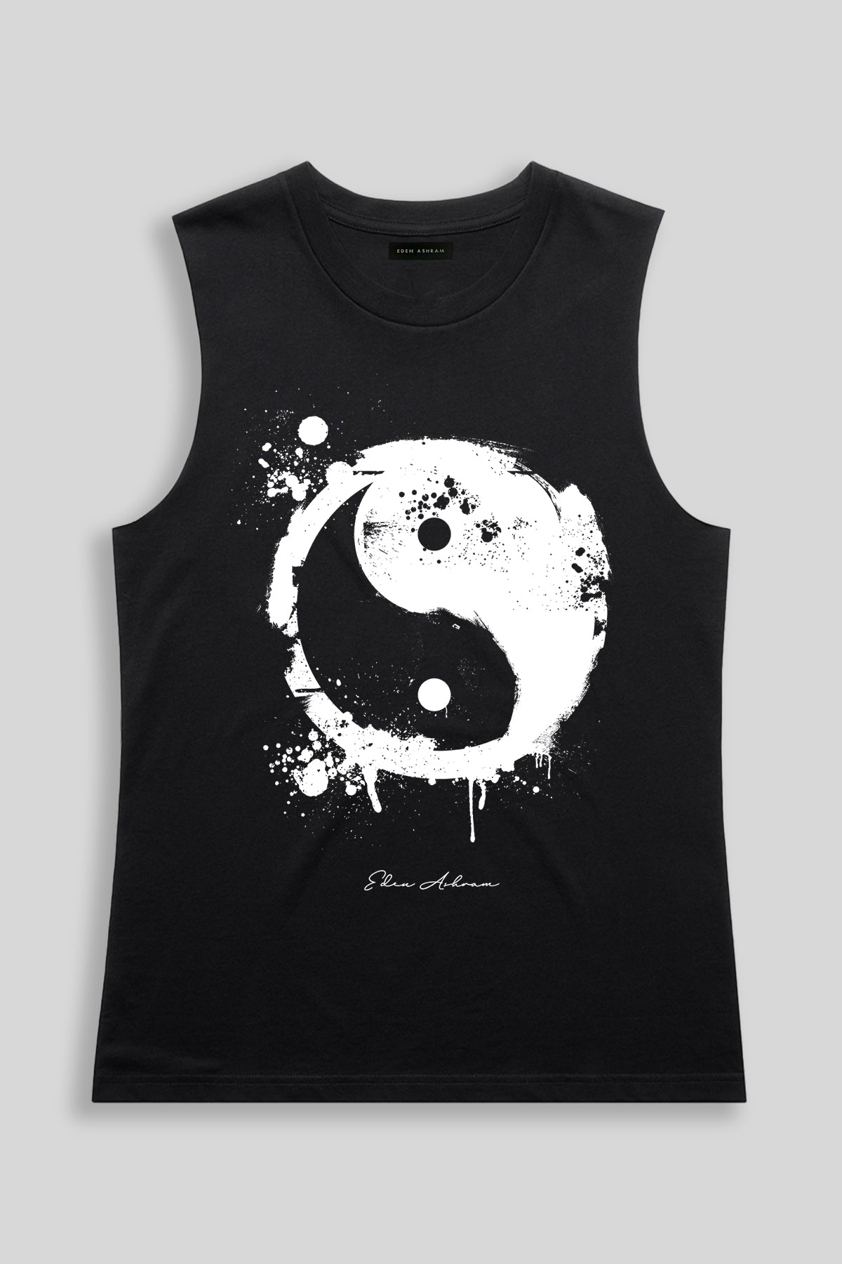 Eden Ashram Graffiti Yin Yang Camden Tank Black