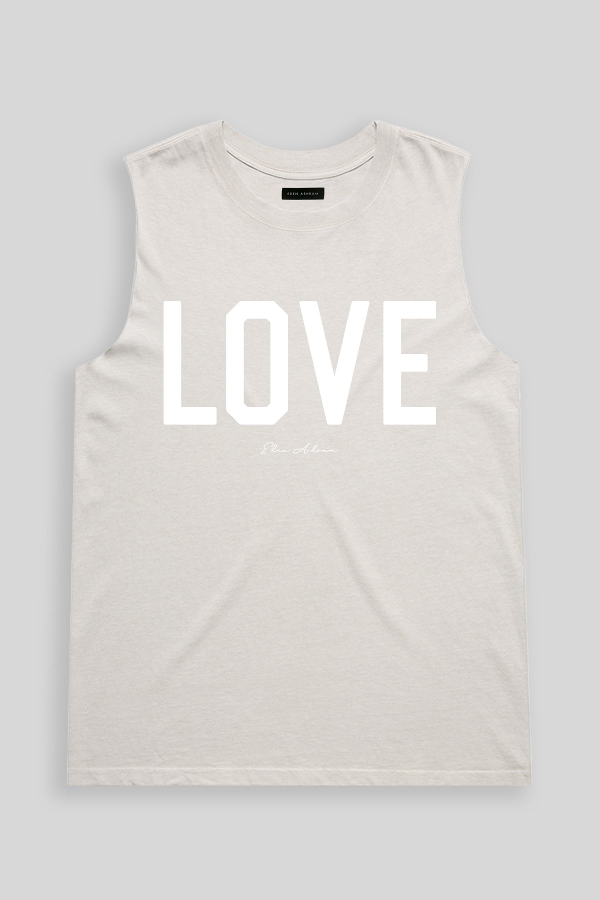 Eden Ashram LOVE Faded Rocker Tank Faded Bone