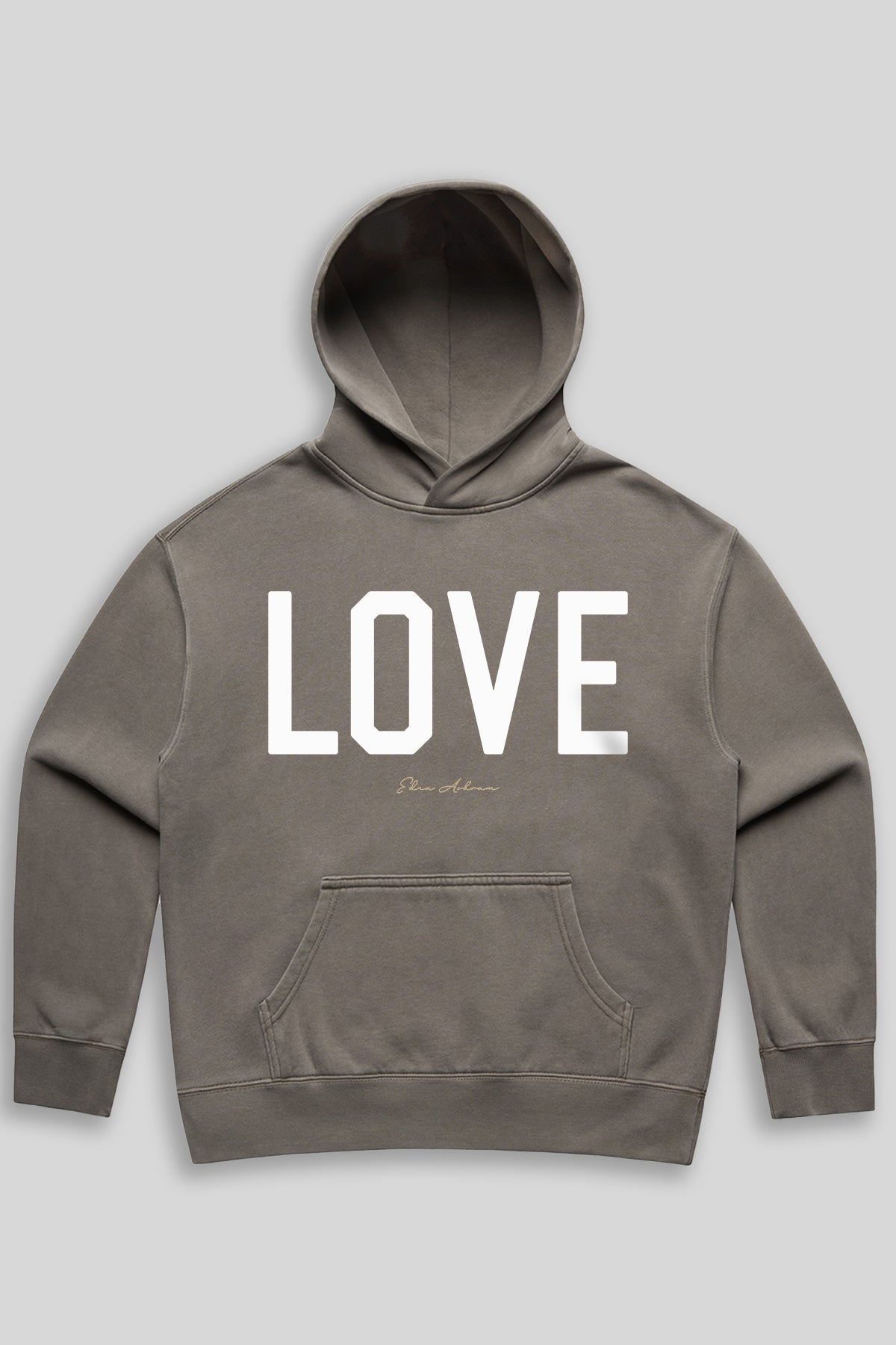 Eden Ashram Love Premium Faded Hood Faded Grey