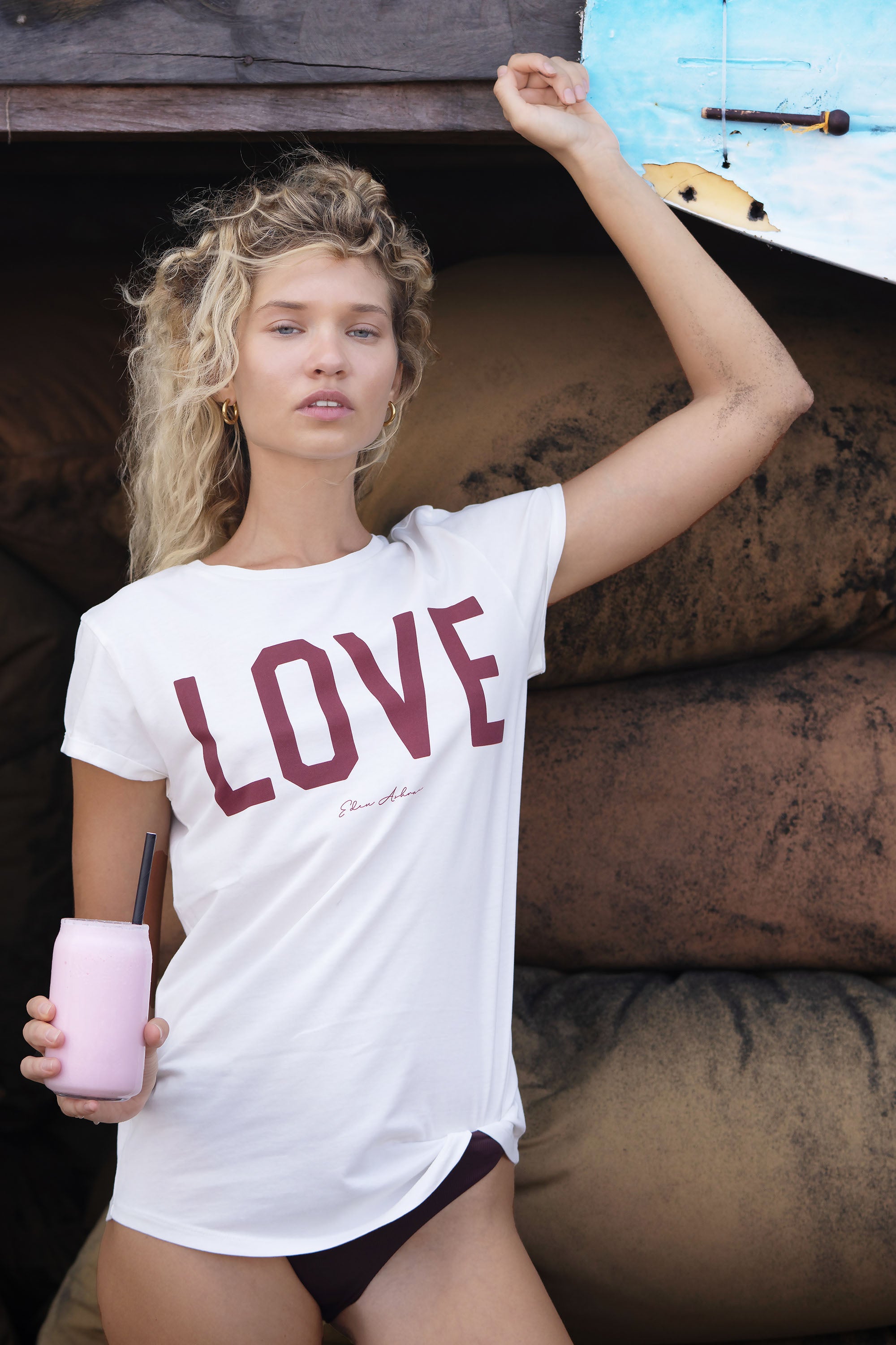 Eden Ashram LOVE Premium Rolled Sleeve T-Shirt