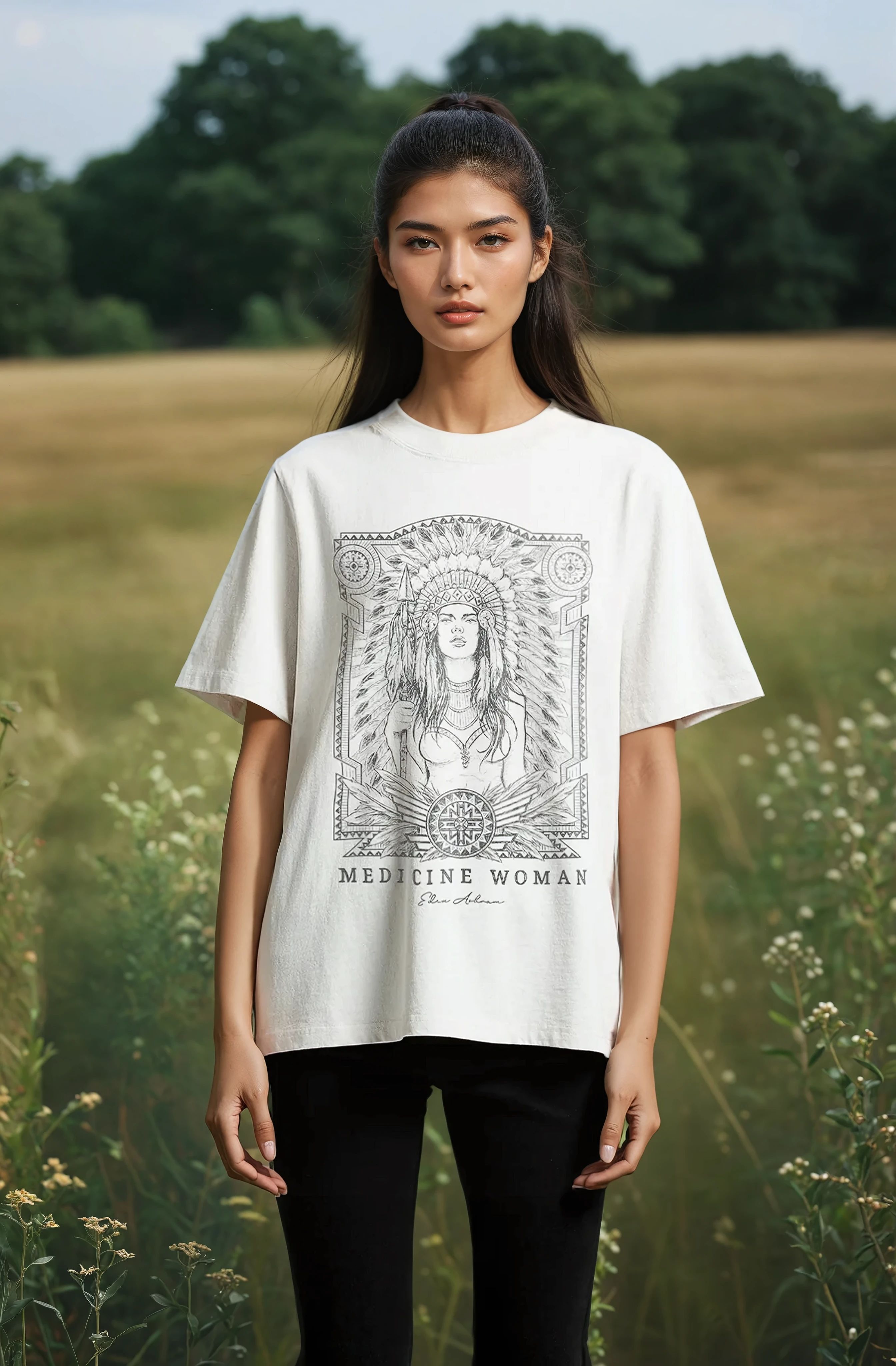 Eden Ashram Medicine Woman Faded Rocker T-Shirt