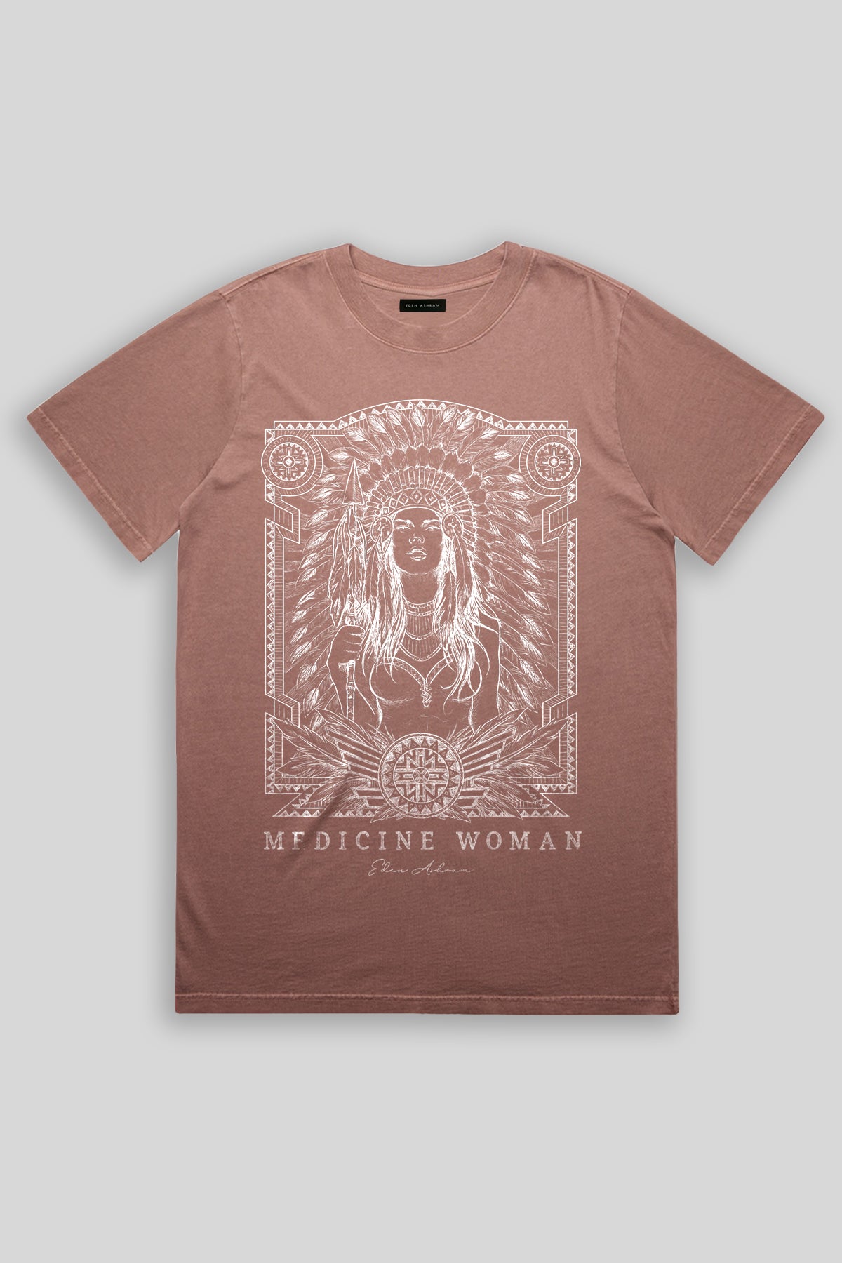 Eden Ashram Medicine Woman Faded Rocker T-Shirt Faded Pink