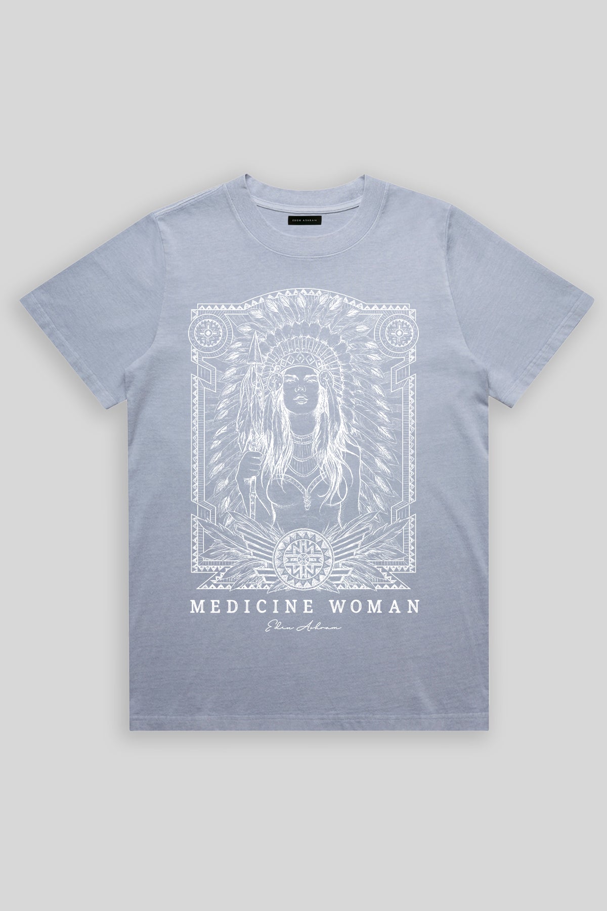 Eden Ashram Medicine Woman Faded Rocker T-Shirt Faded Powder