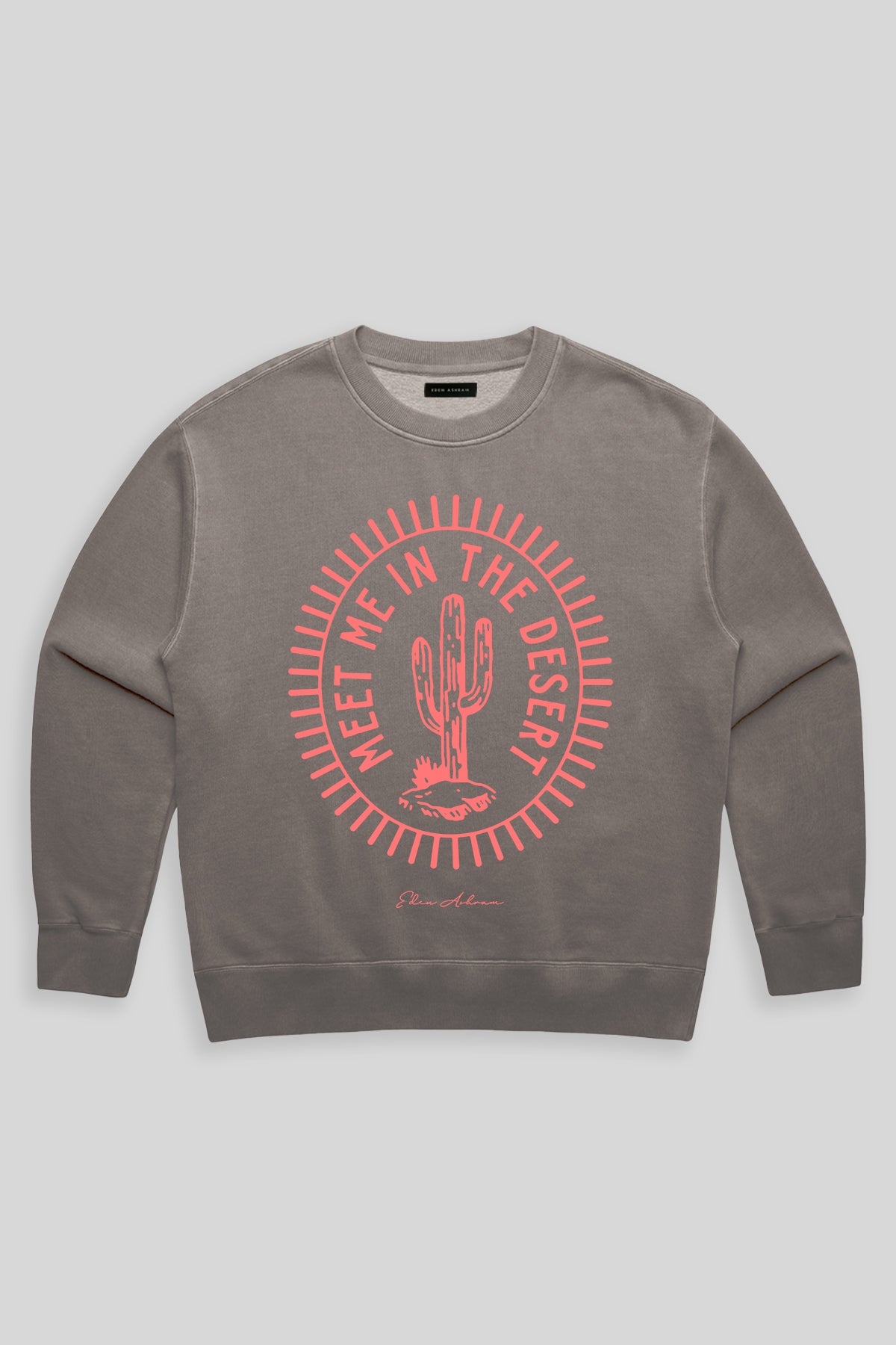 Eden Ashram Meet Me In The Desert Faded Sweatshirt Faded Grey