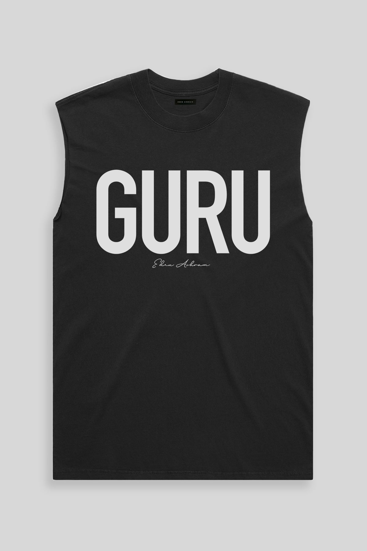 Eden Ashram Guru Men's Premium Heavy Faded Tank Faded Black