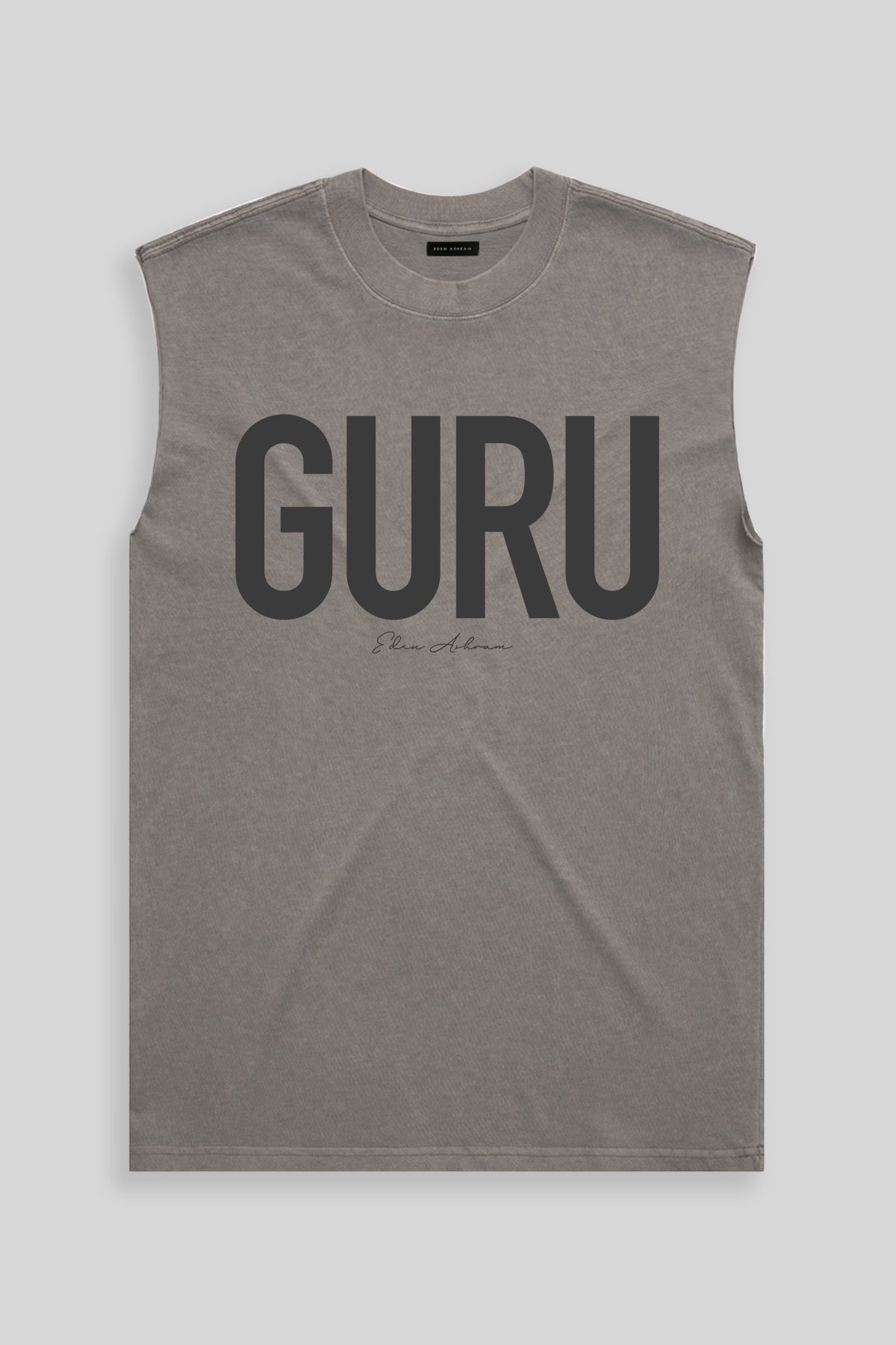 Eden Ashram Guru Men's Premium Heavy Faded Tank Faded Grey