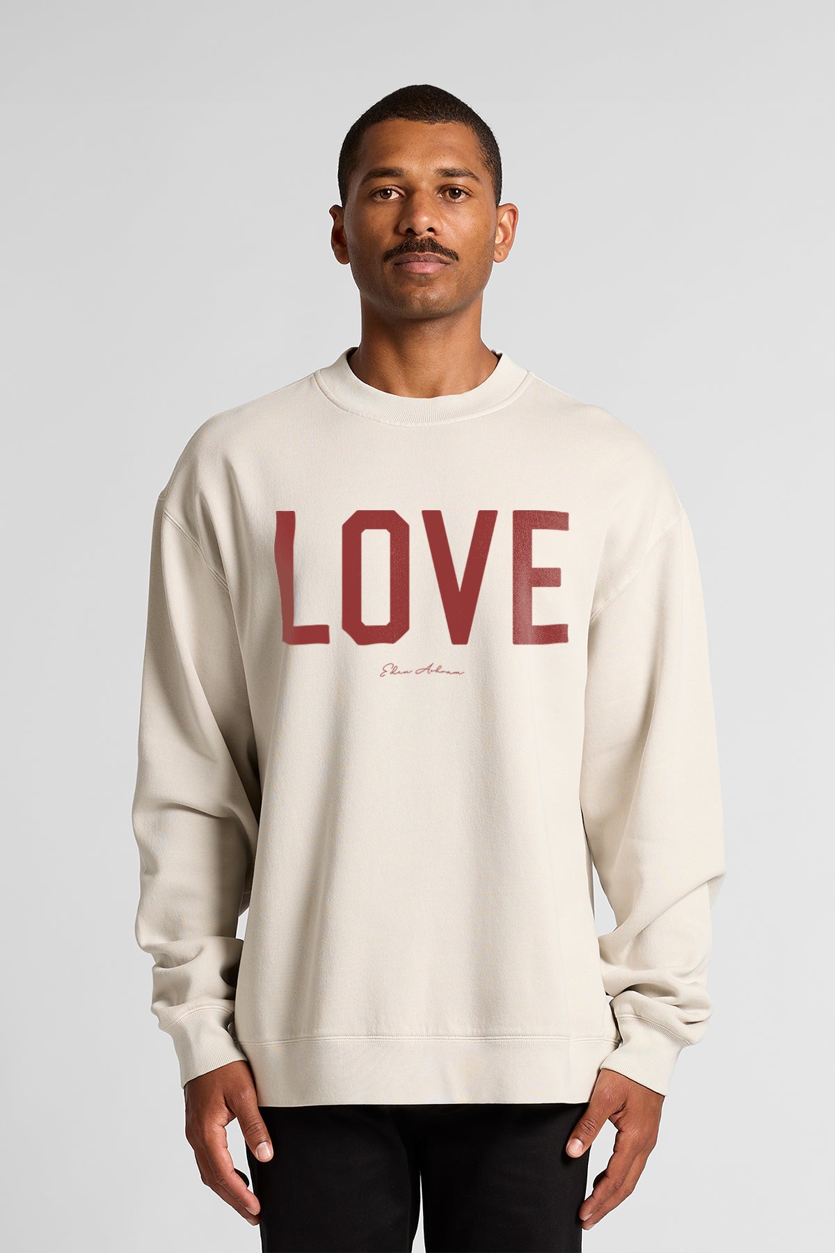 Eden Ashram LOVE Men's Premium Faded Crew