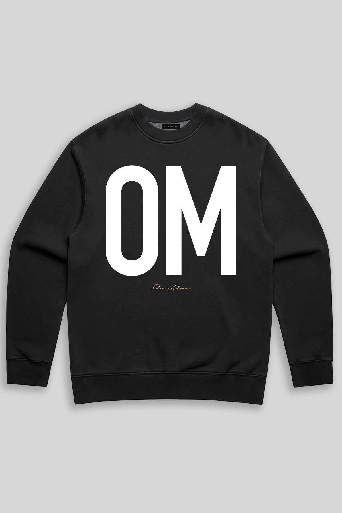 Eden Ashram OM Men's Premium Faded Crew Faded Black