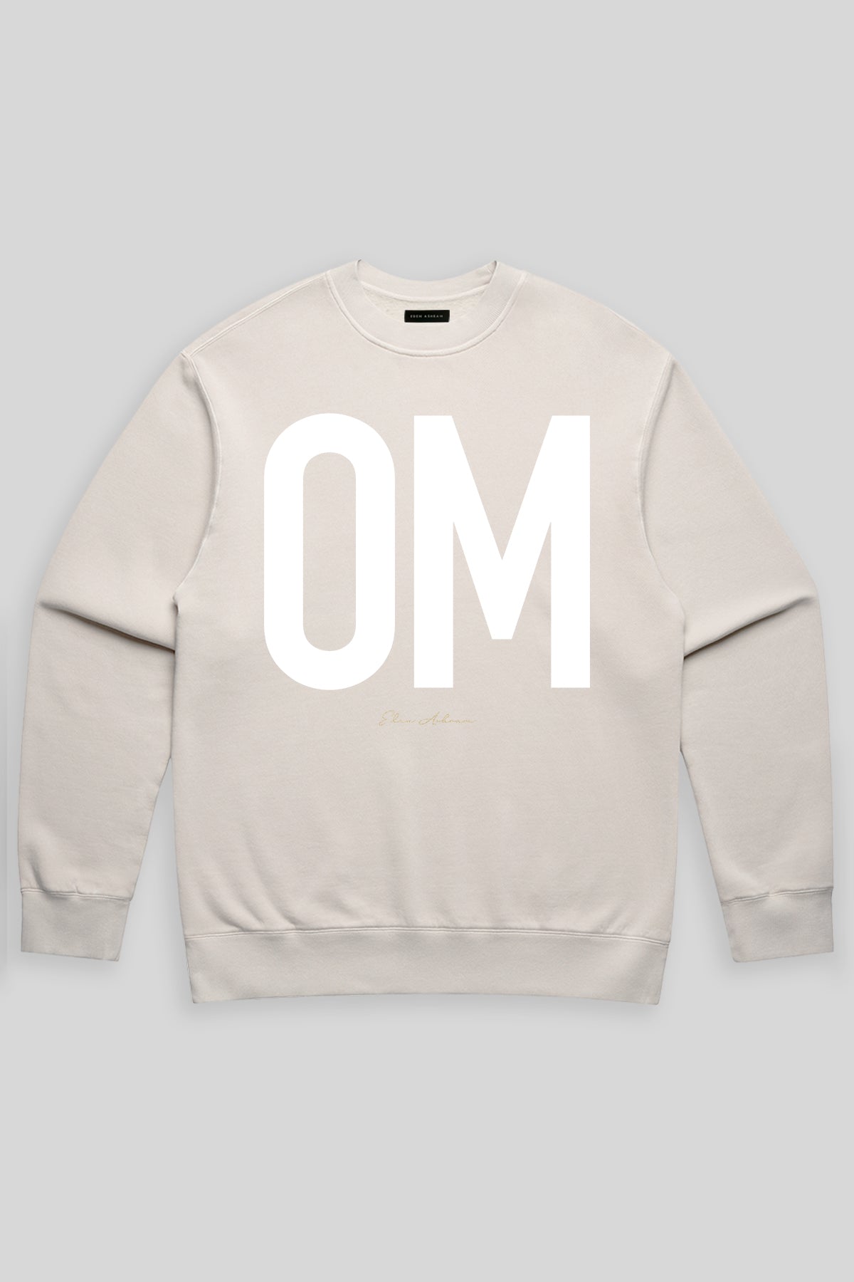 Eden Ashram OM Men's Premium Faded Crew Faded Bone