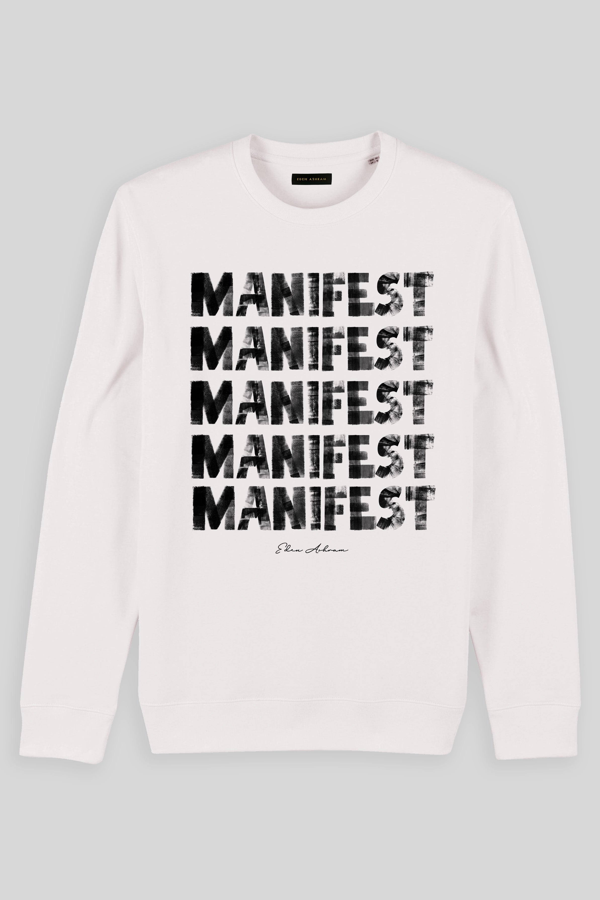 Eden Ashram Manifest Reality Ultimate Organic Sweatshirt Vintage White