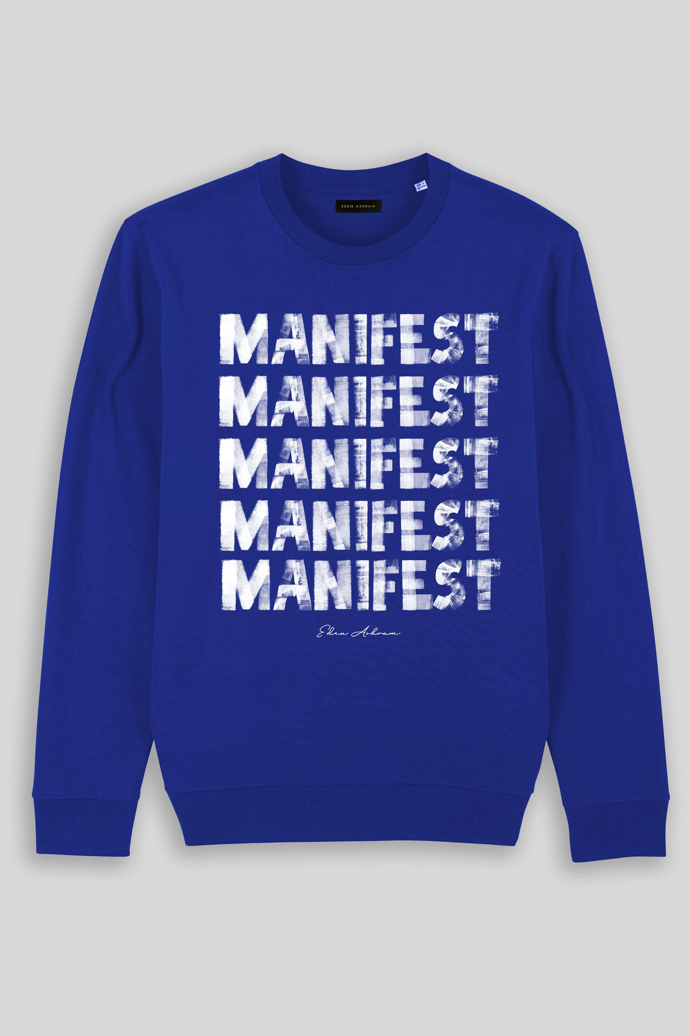 Eden Ashram Manifest Reality Ultimate Organic Sweatshirt Worker Blue