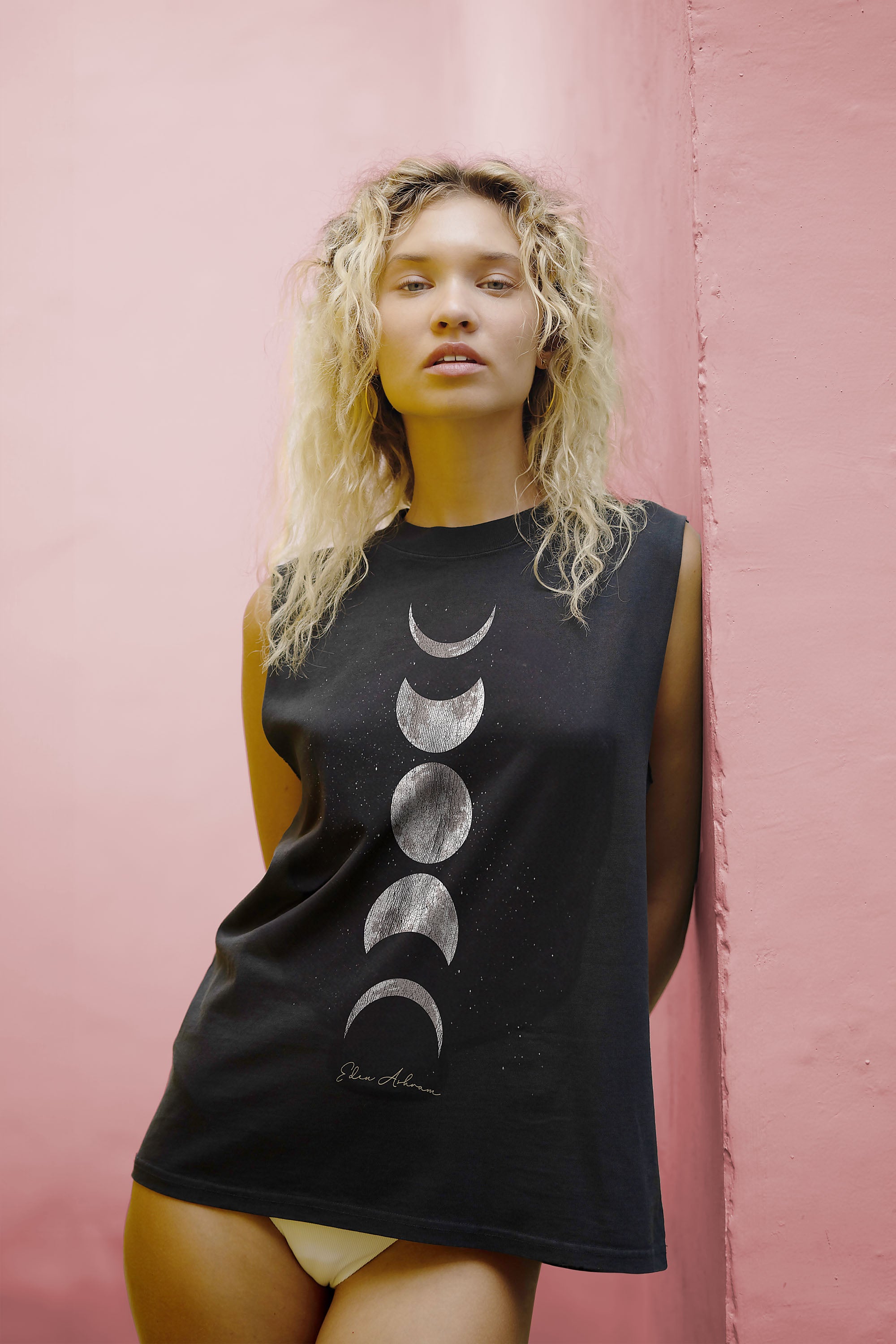 Eden Ashram Mystical Moon Faded Rocker Tank