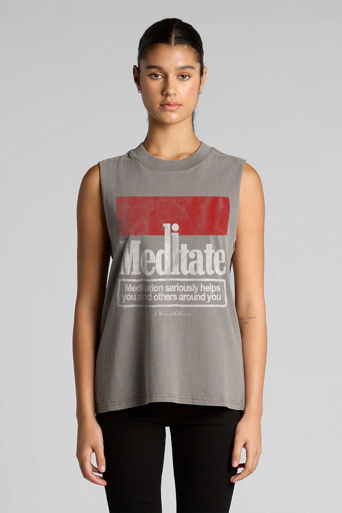 Eden Ashram Meditate 2.0 Faded Rocker Tank