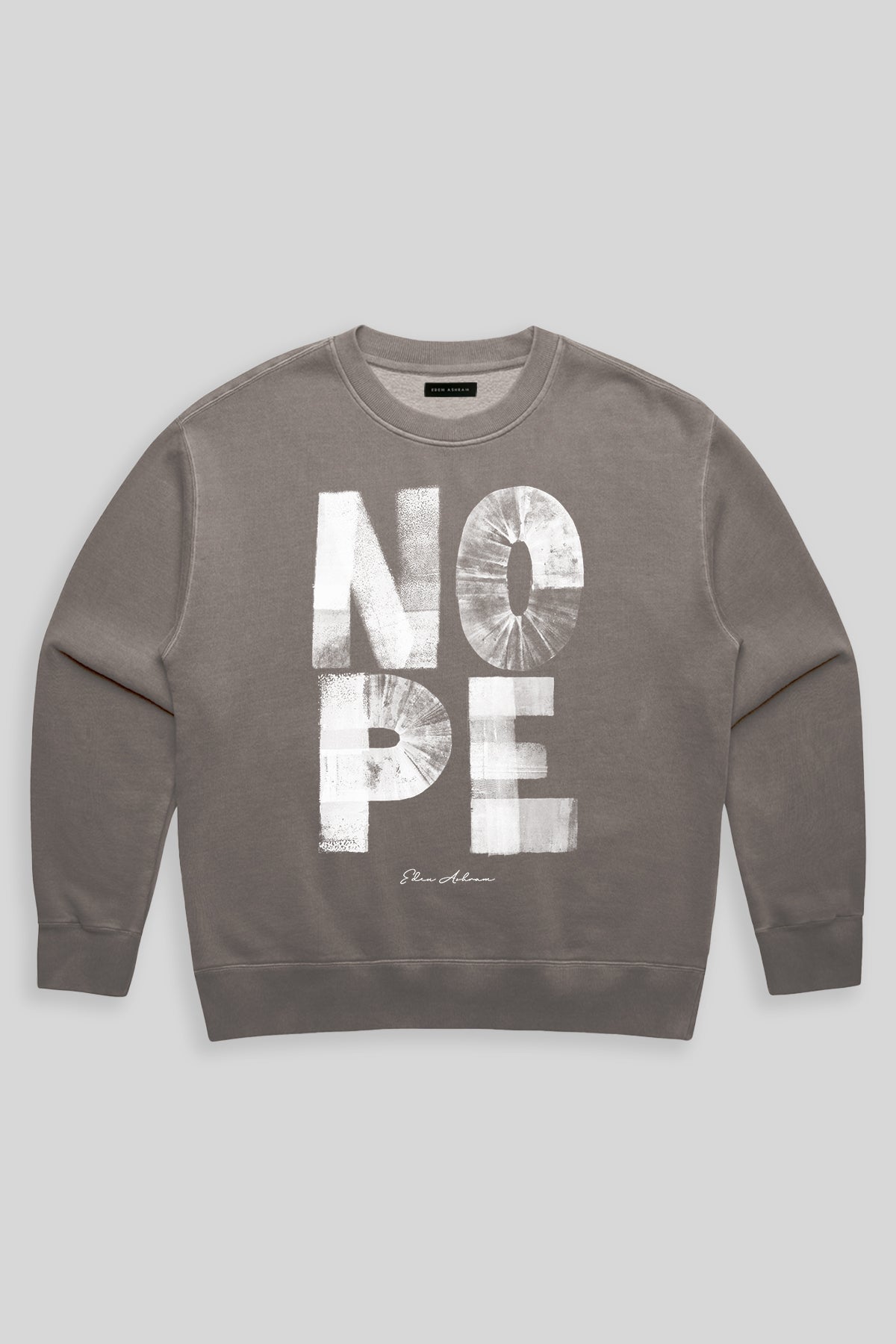 Eden Ashram NOPE Premium Faded Sweatshirt Faded Grey