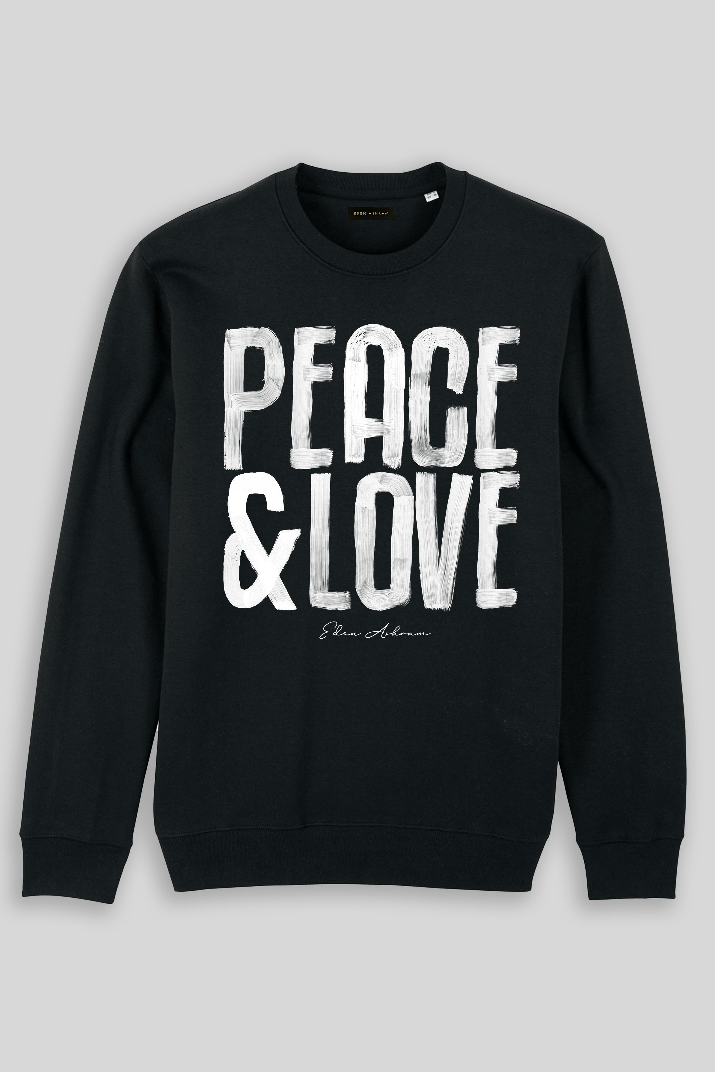 Eden Ashram Peace & Love Iconic Sweatshirt Vintage Black