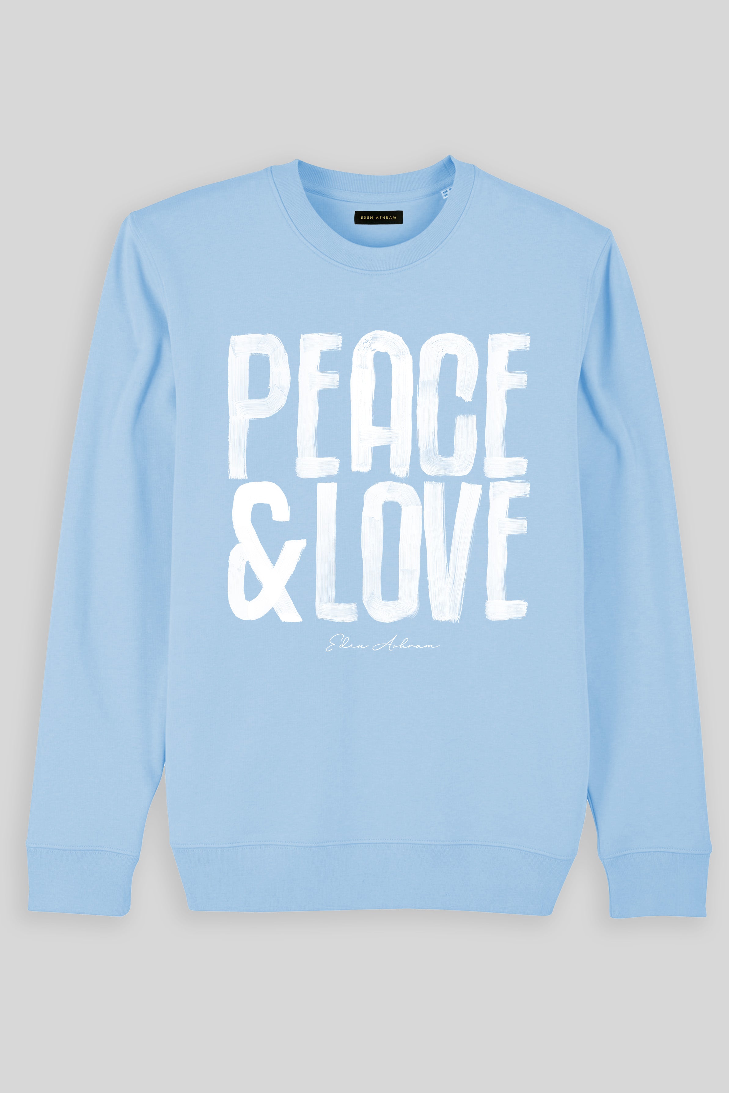 Eden Ashram Peace & Love Ultimate Organic Sweatshirt Blue Sol