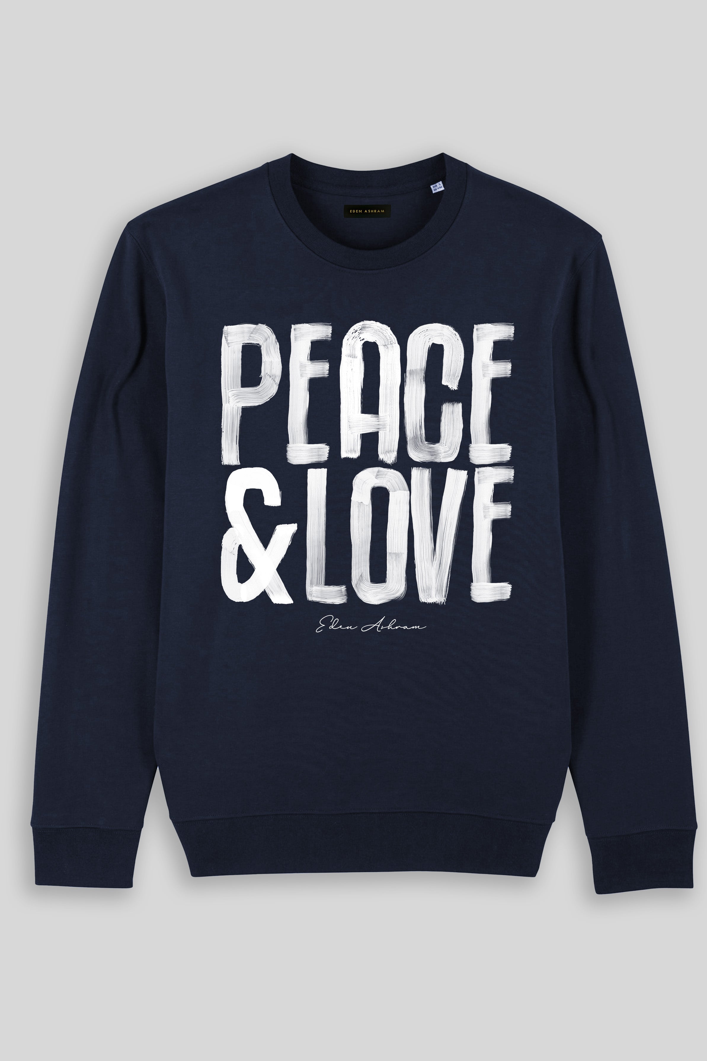 Eden Ashram Peace & Love Ultimate Organic Sweatshirt French Navy