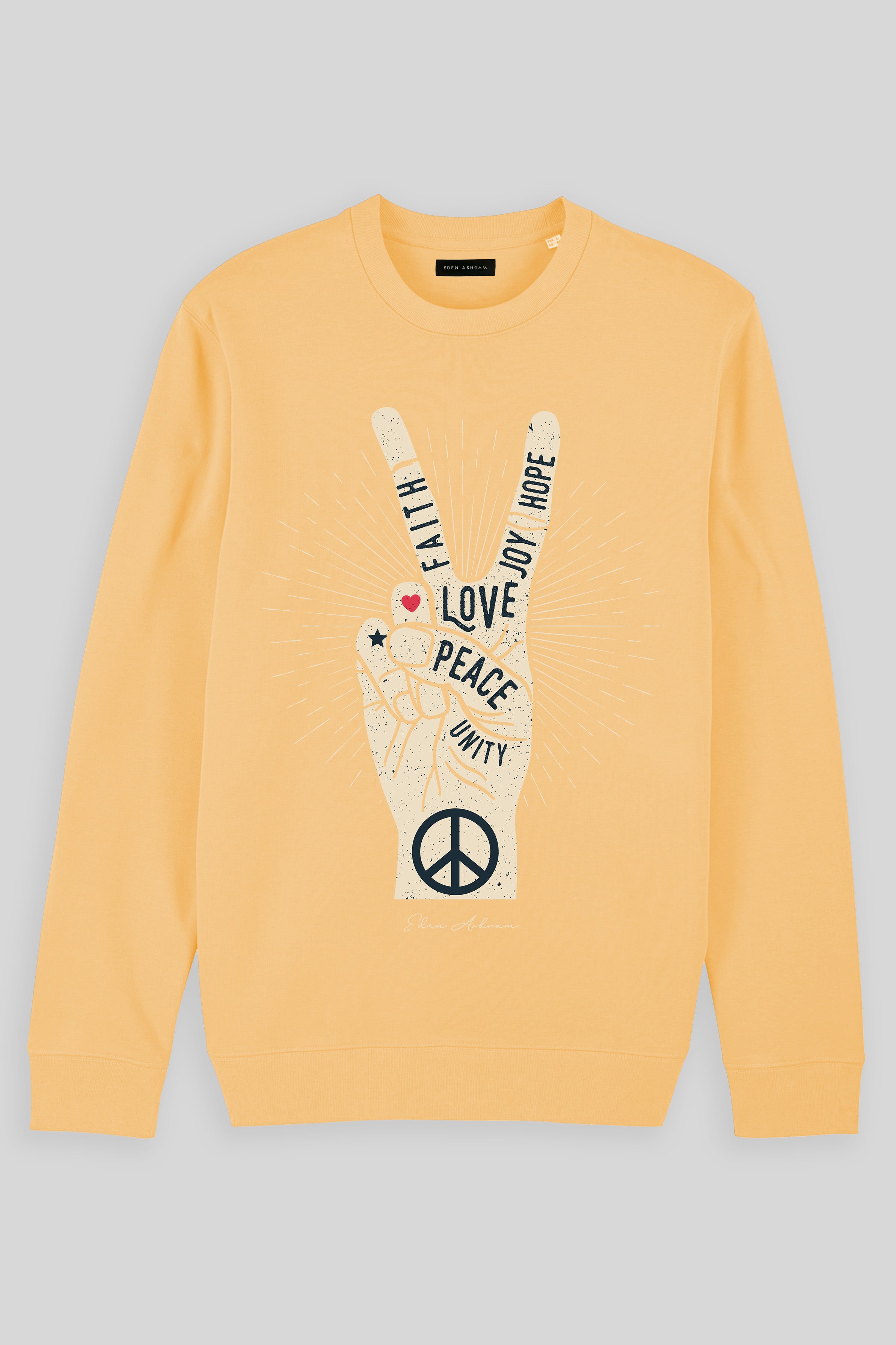 Eden Ashram Peace, Love, Unity, Faith, Joy & Hope Iconic Sweatshirt Nispero