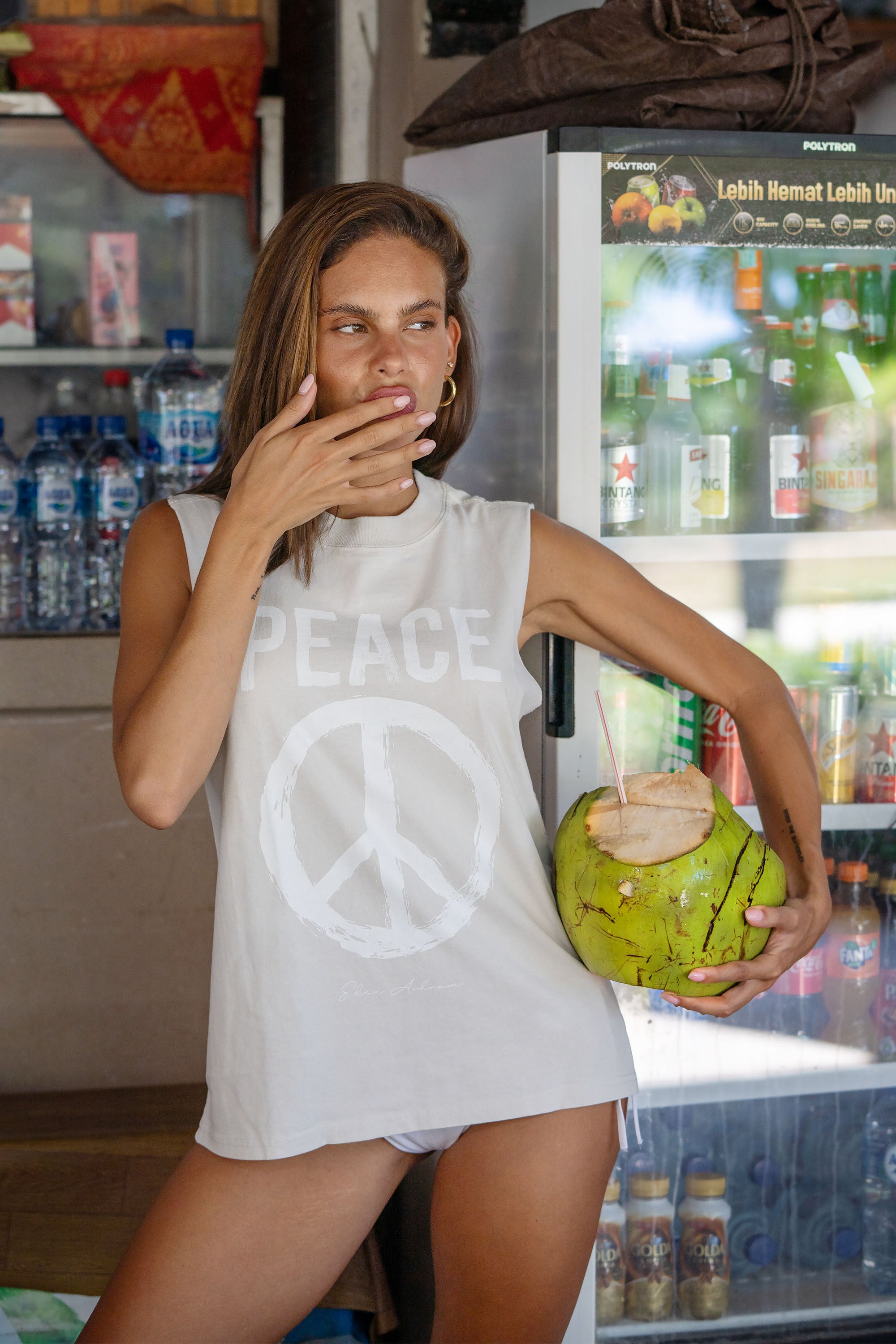 Eden Ashram Peace Faded Rocker Tank