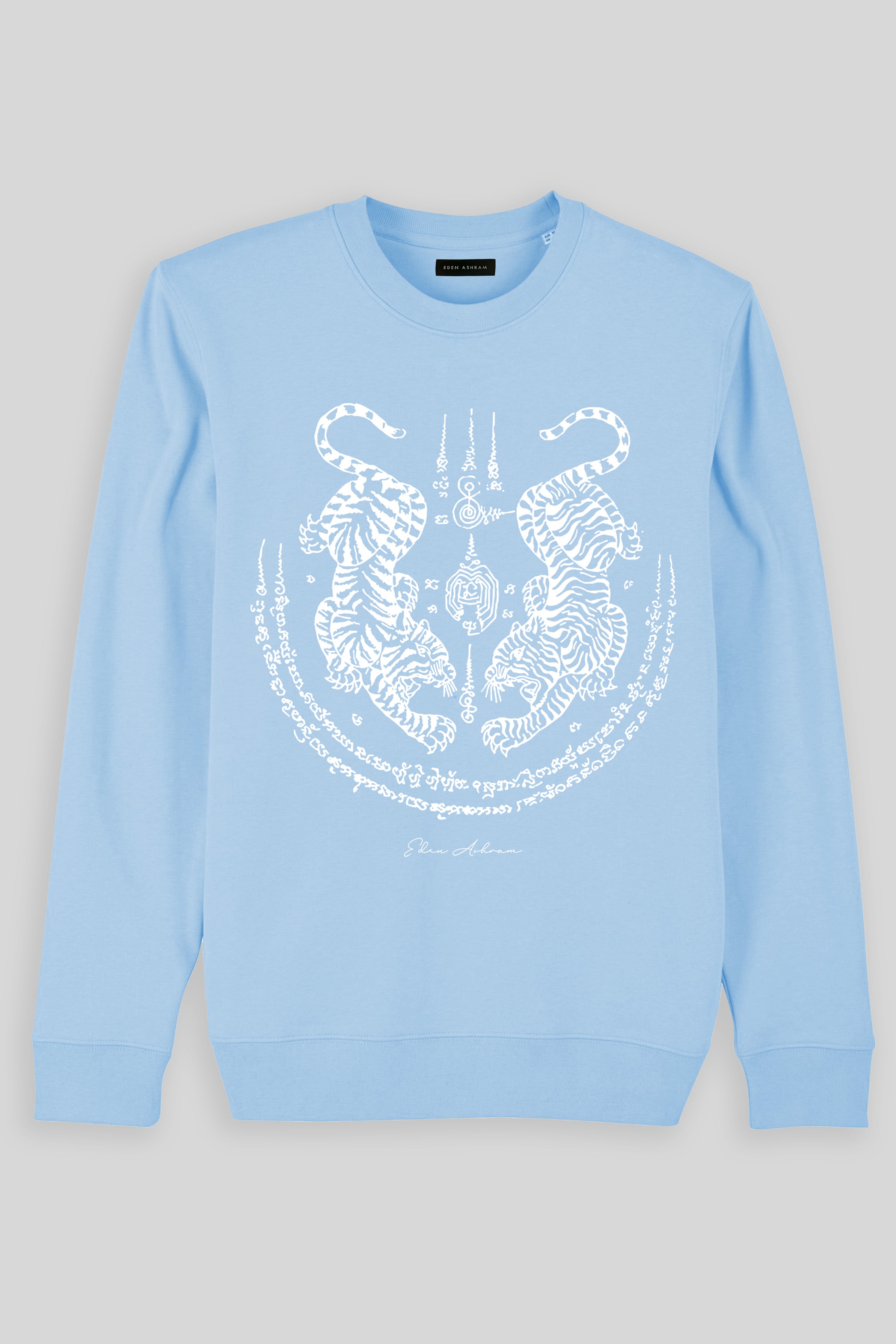 Eden Ashram Sak Yant Suea Koo (Twin Tigers) Iconic Sweatshirt Soul Blue