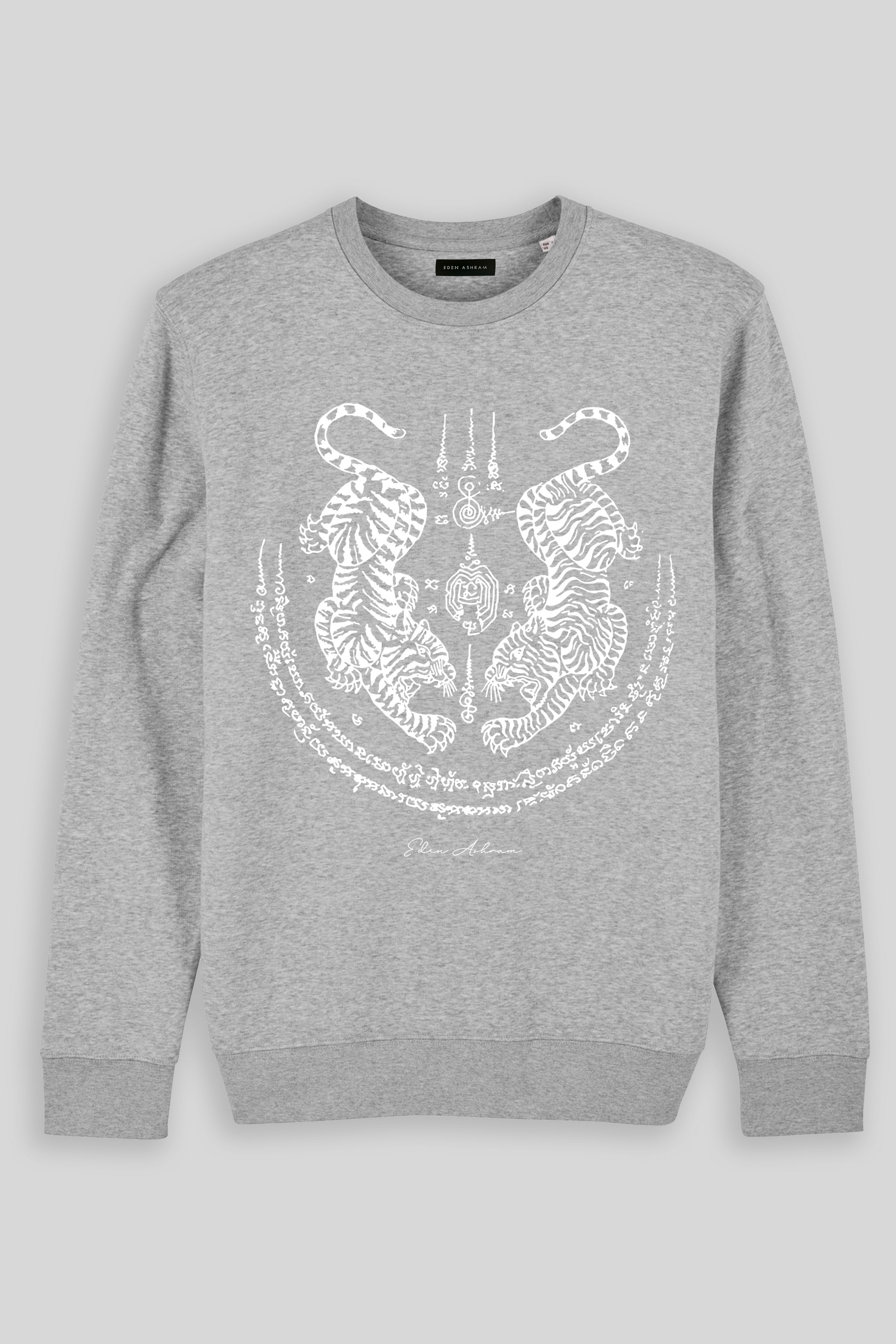 Eden Ashram Sak Yant Suea Koo (Twin Tigers) Iconic Sweatshirt Heather Grey