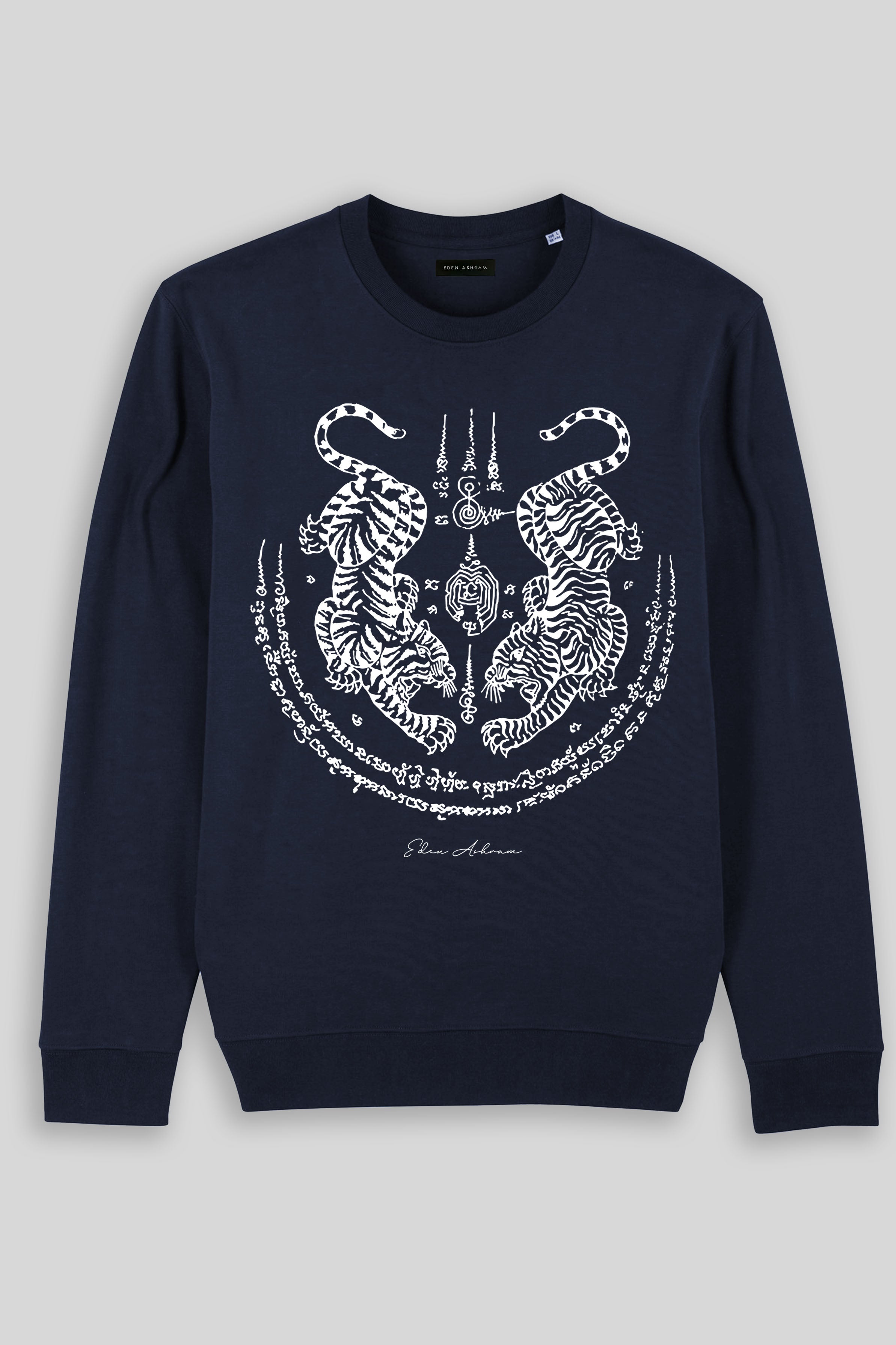 Eden Ashram Sak Yant Suea Koo (Twin Tigers) Iconic Sweatshirt Navy