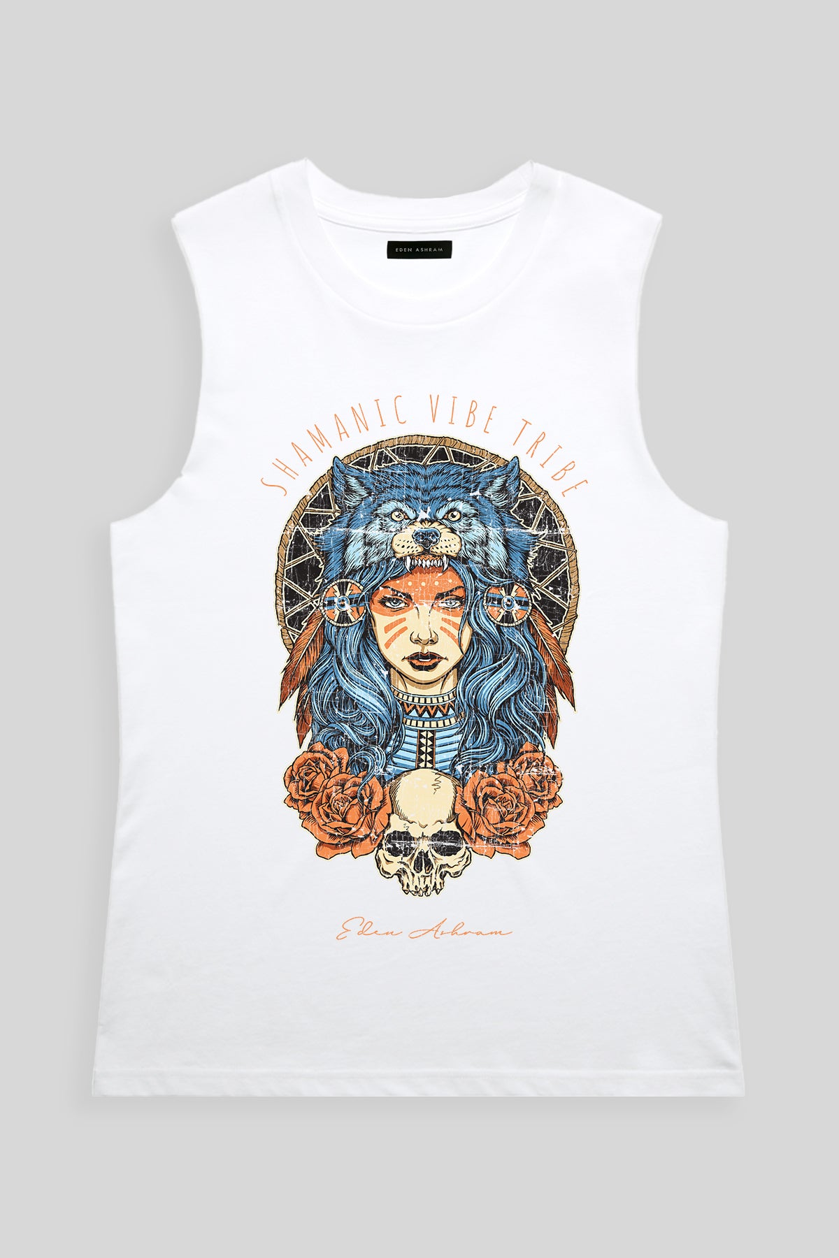 Eden Ashram Shamanic Vibe Tribe Camden Tank White