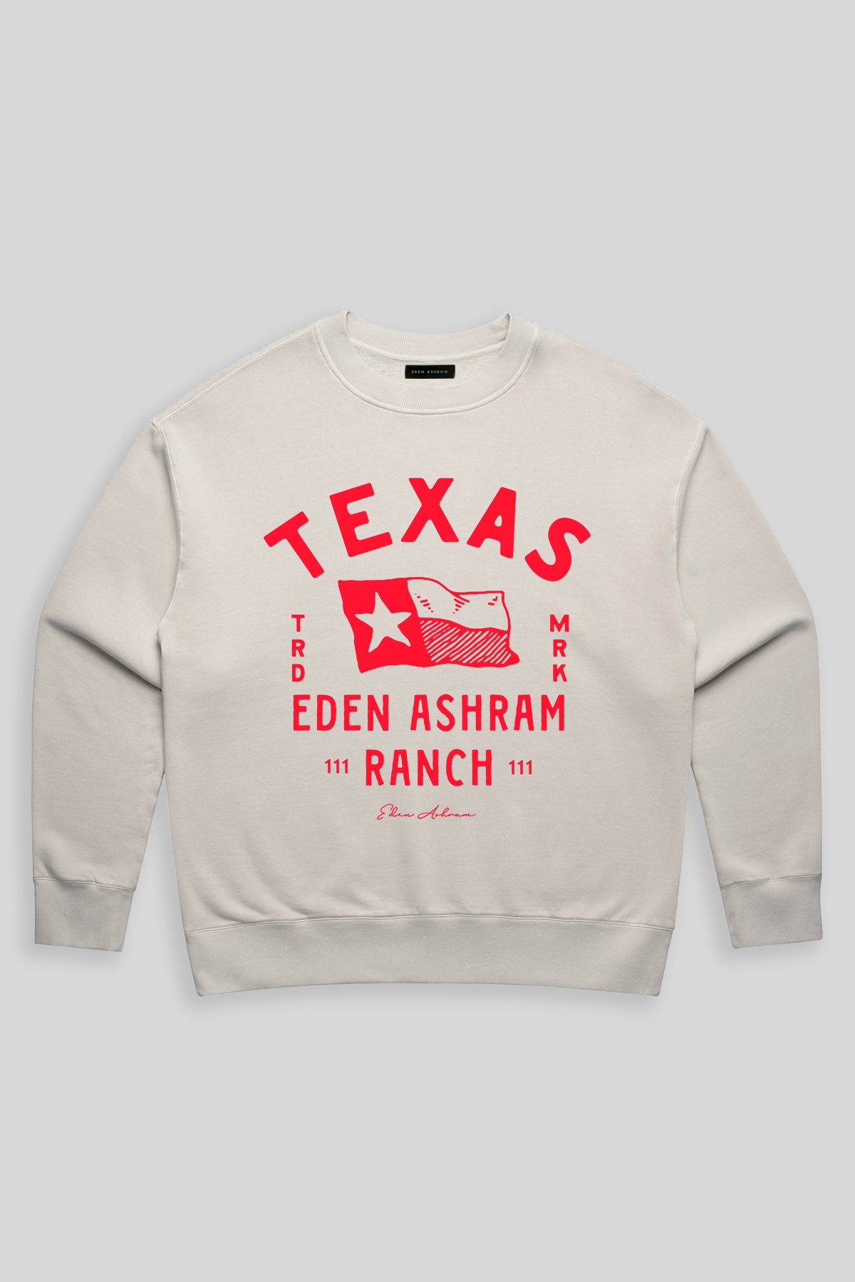 Eden Ashram Texas Ranch Premium Faded Sweatshirt Faded Bone