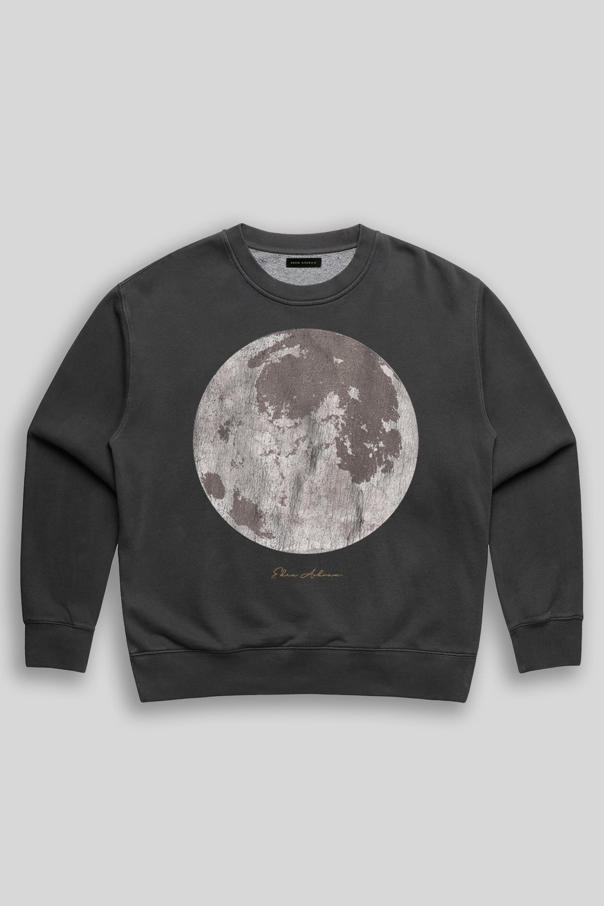 Eden Ashram The Moon Premium Faded Sweatshirt Faded Black