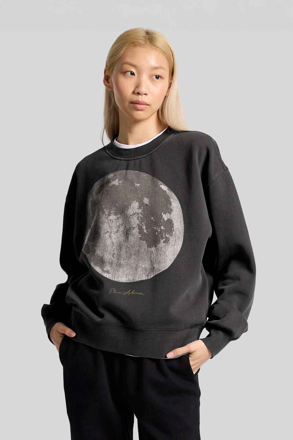 Eden Ashram The Moon Premium Faded Sweatshirt