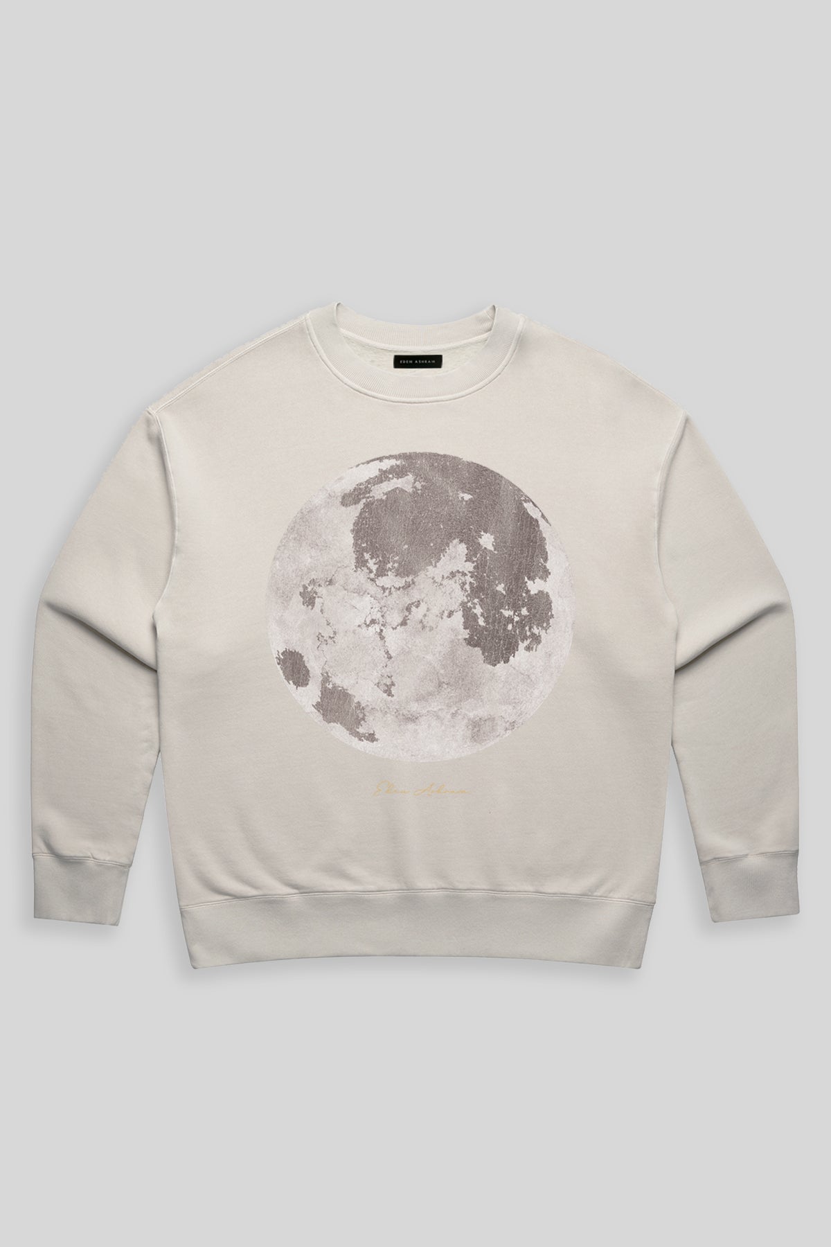 Eden Ashram The Moon Premium Faded Sweatshirt Faded Bone