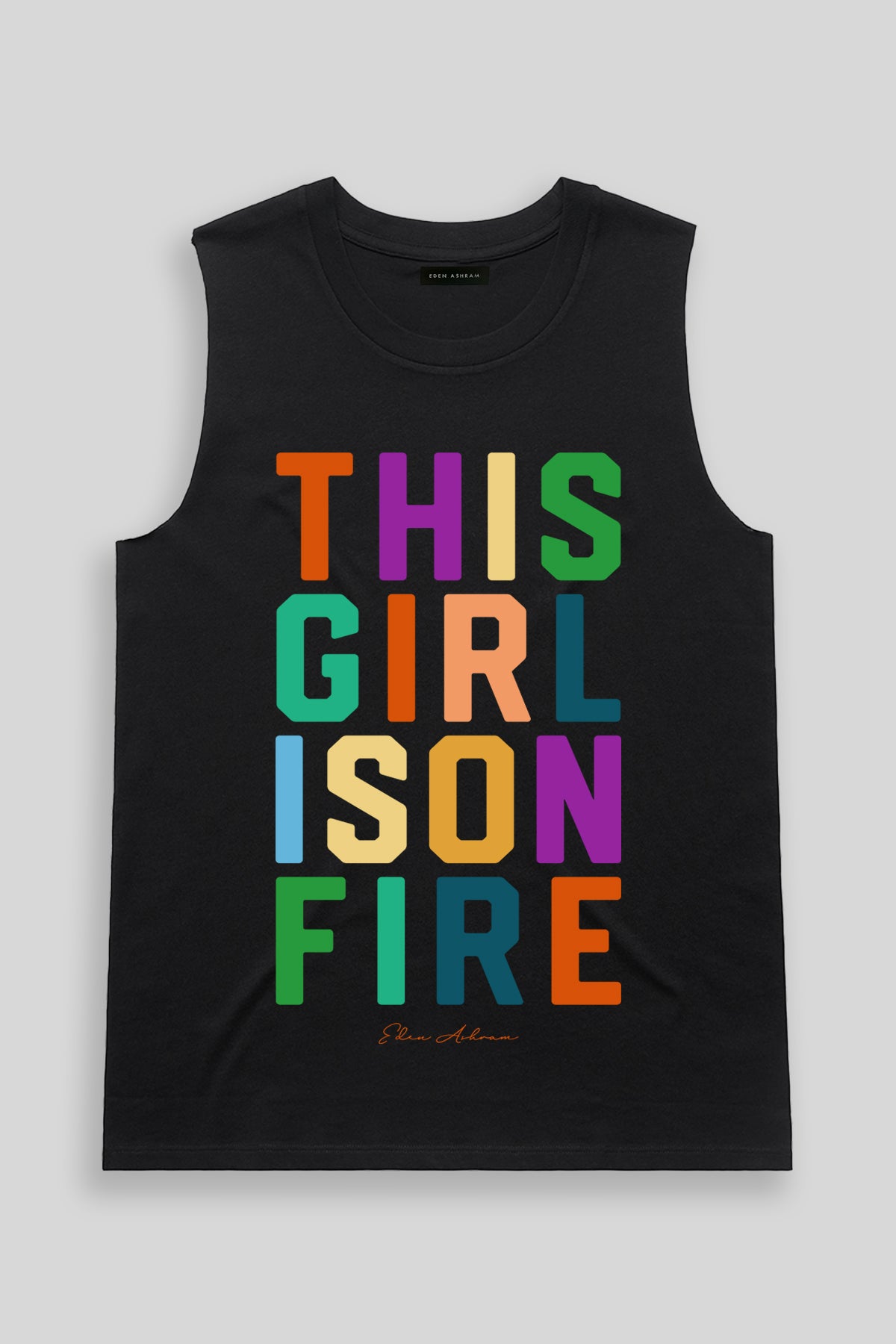 Eden Ashram This Girl Is On Fire Venice Tank Black