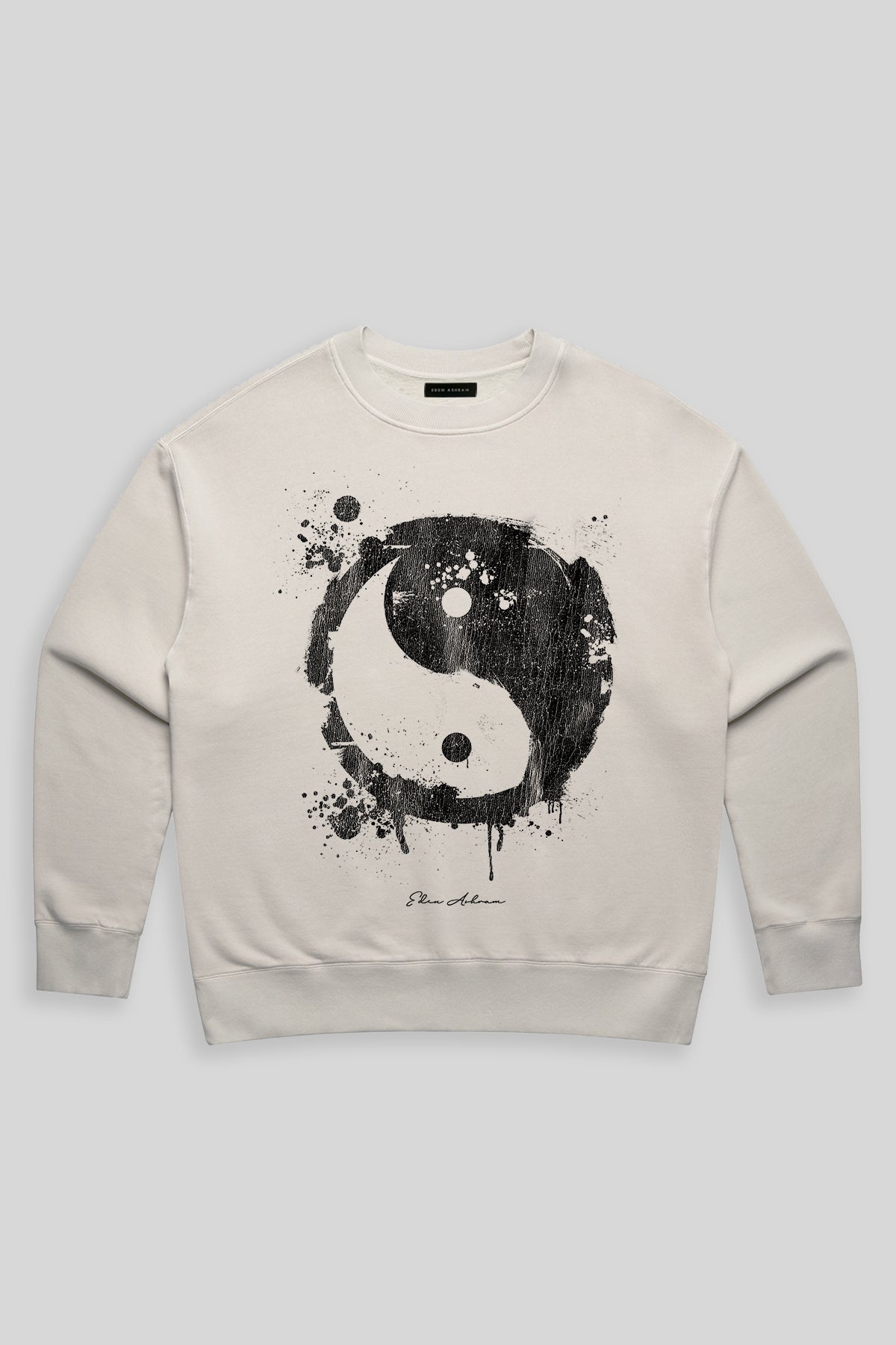 Eden Ashram Yin Yang Premium Faded Sweatshirt Faded Bone