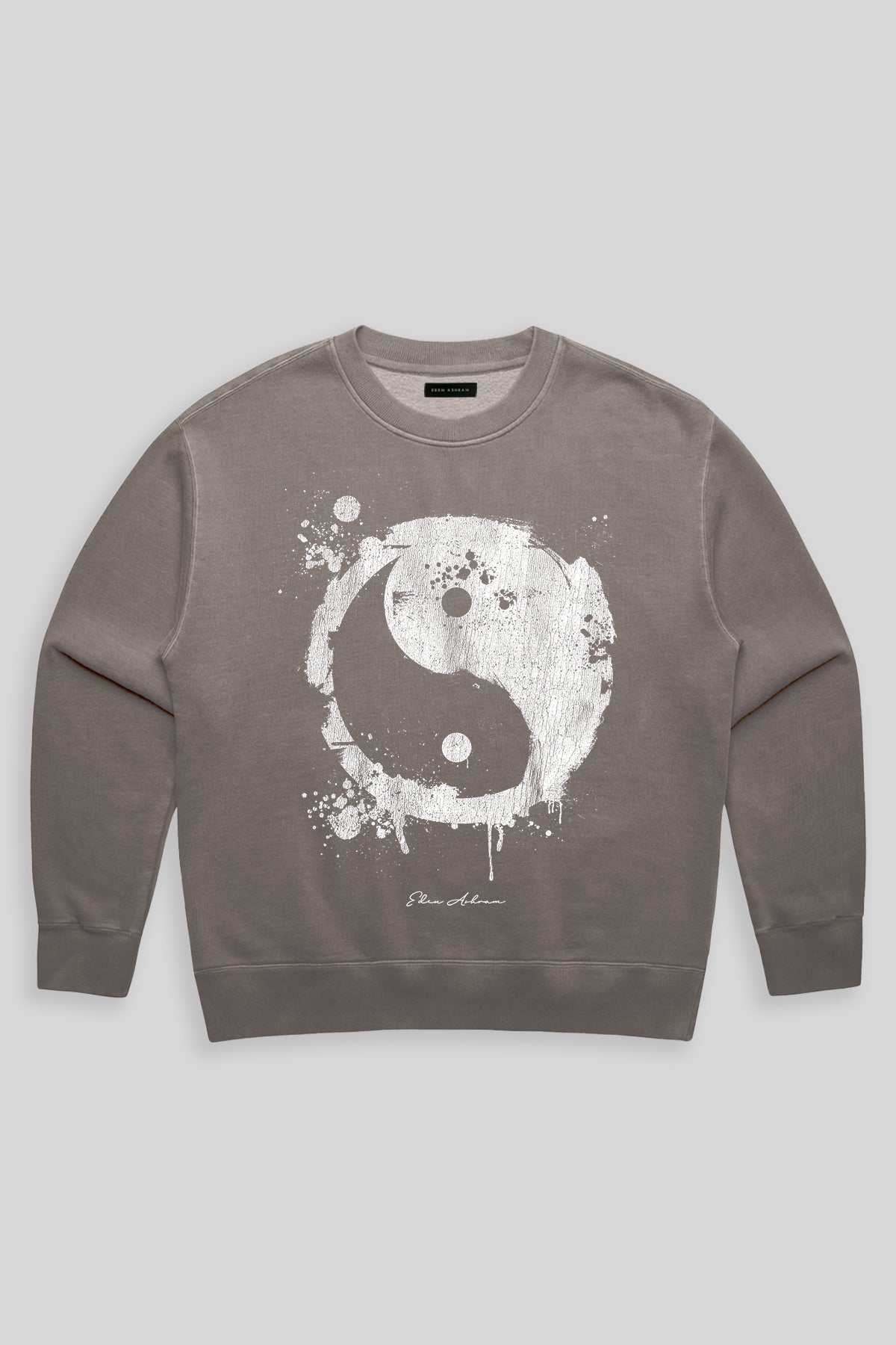 Eden Ashram Yin Yang Premium Faded Sweatshirt Faded Grey