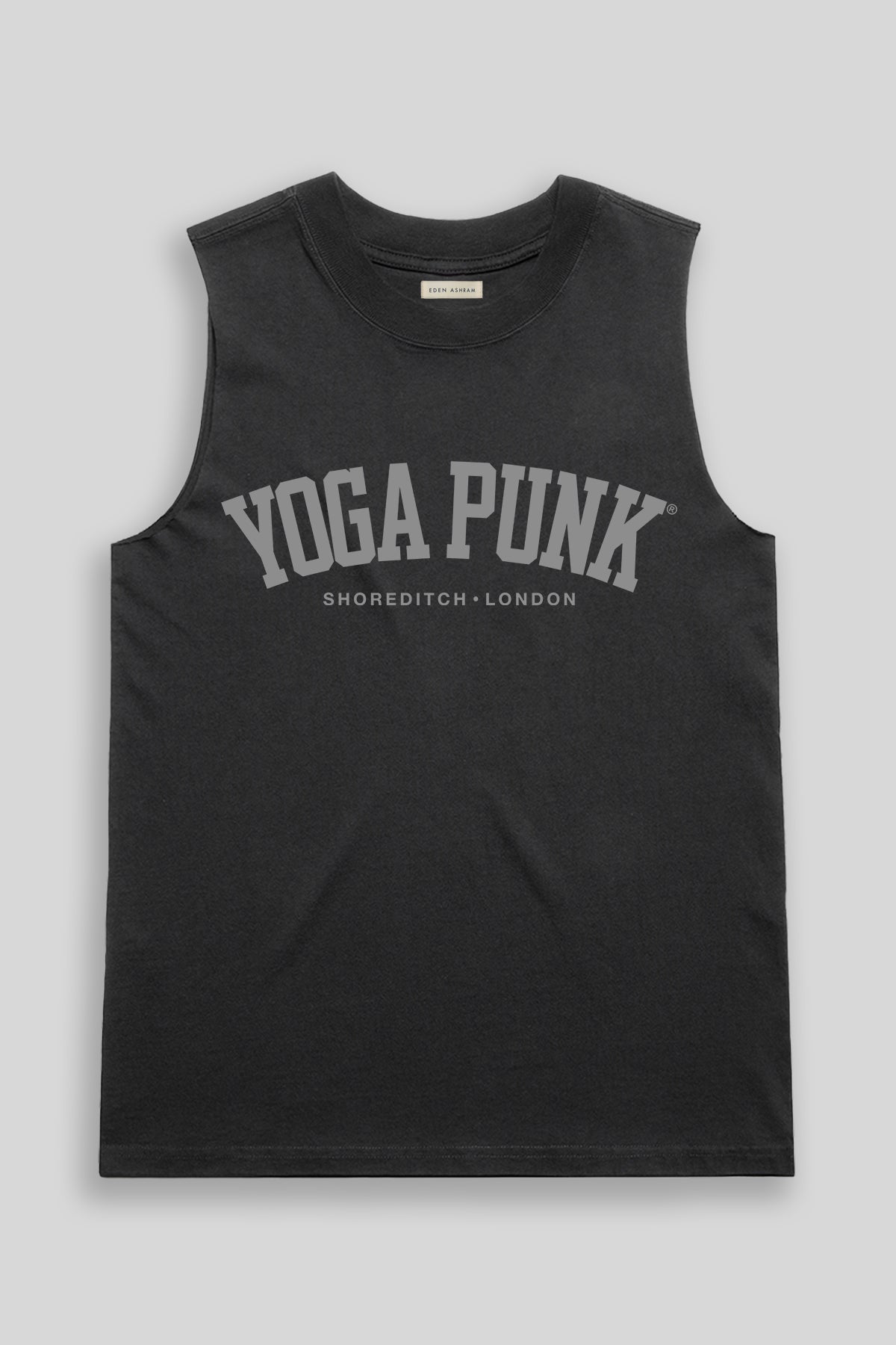 Eden Ashram Yoga Punk Faded Rocker Tank Faded Black
